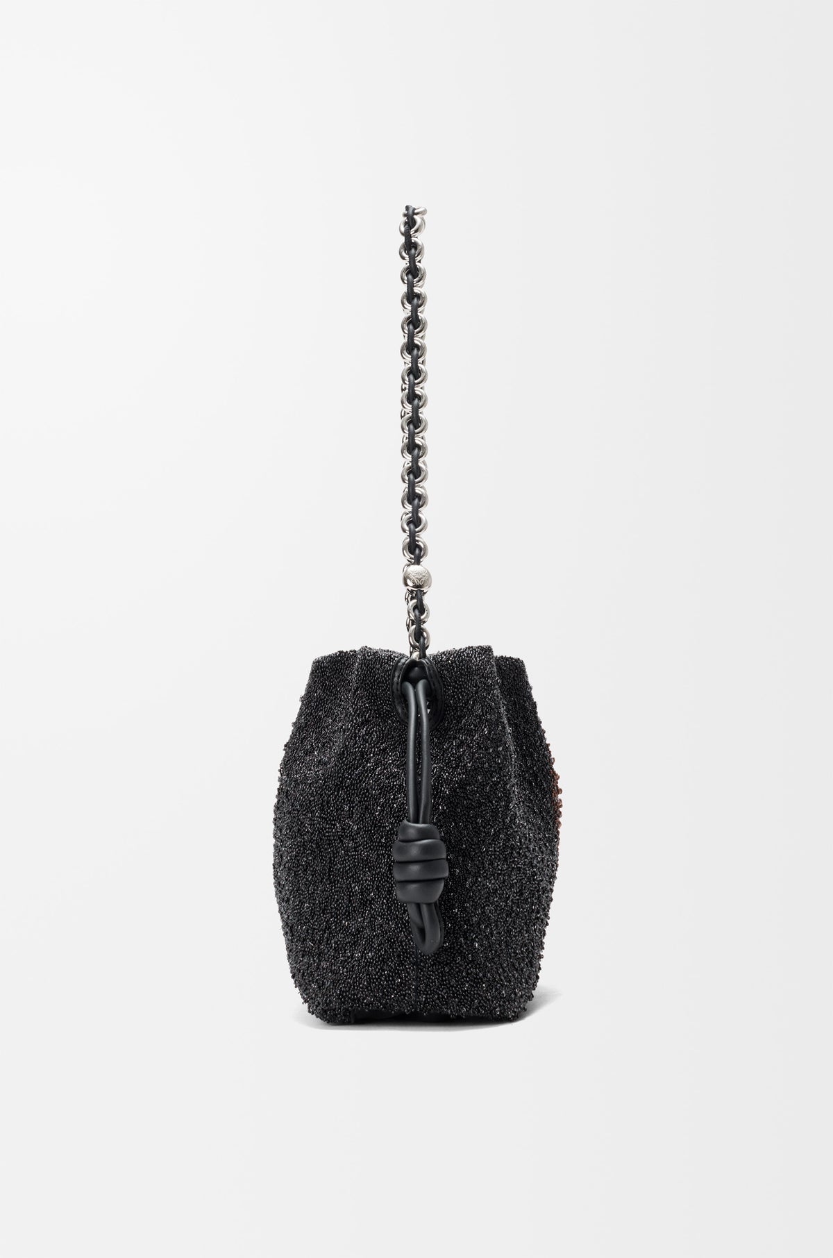 Loewe Medium Lion Beads Flamenco purse in beaded canvas and calfskin