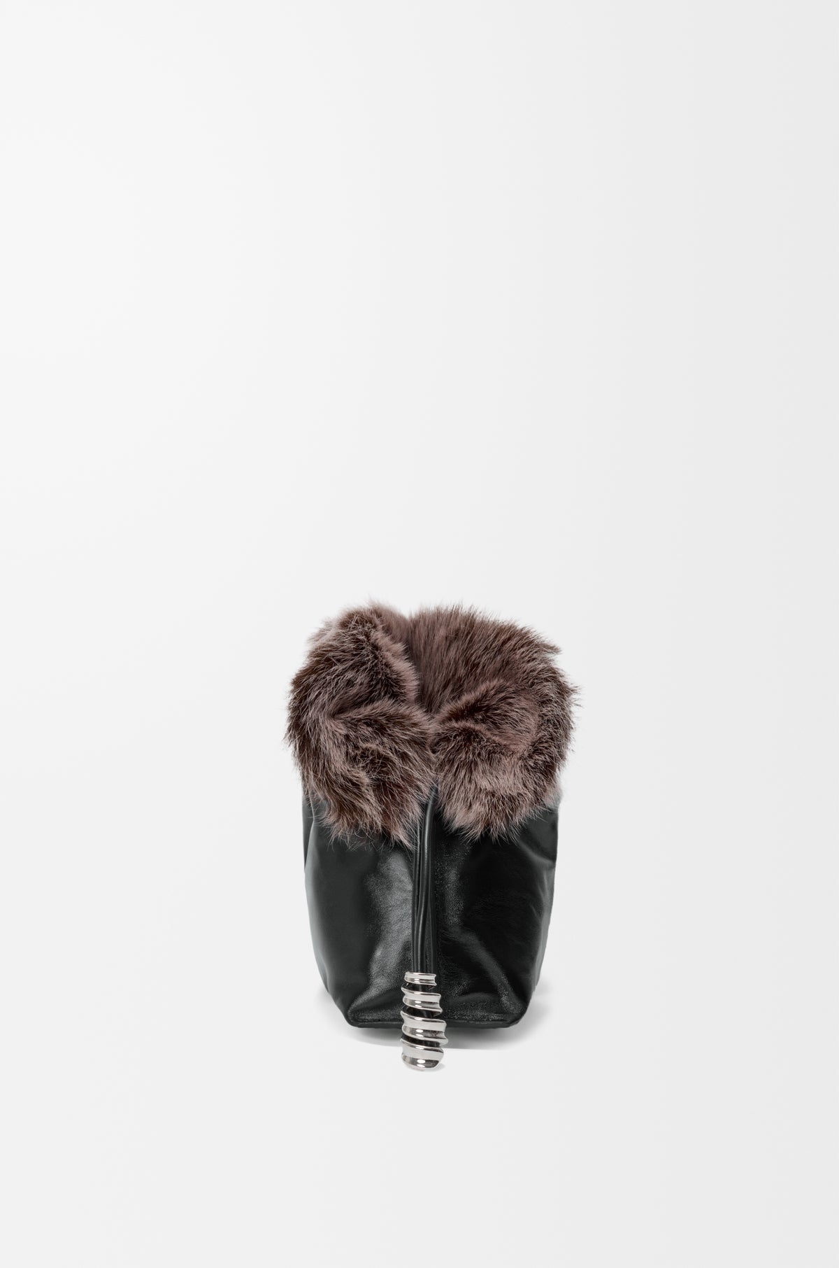 Loewe Medium Flamenco clutch in glossy lambskin and shearling