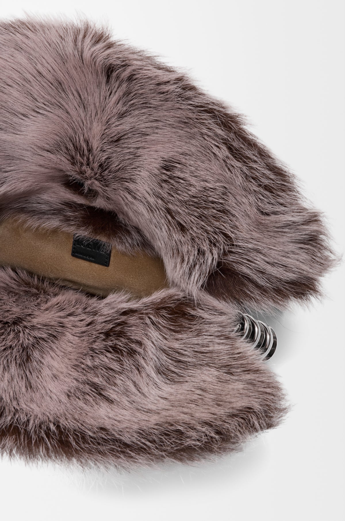 Loewe Medium Flamenco clutch in glossy lambskin and shearling