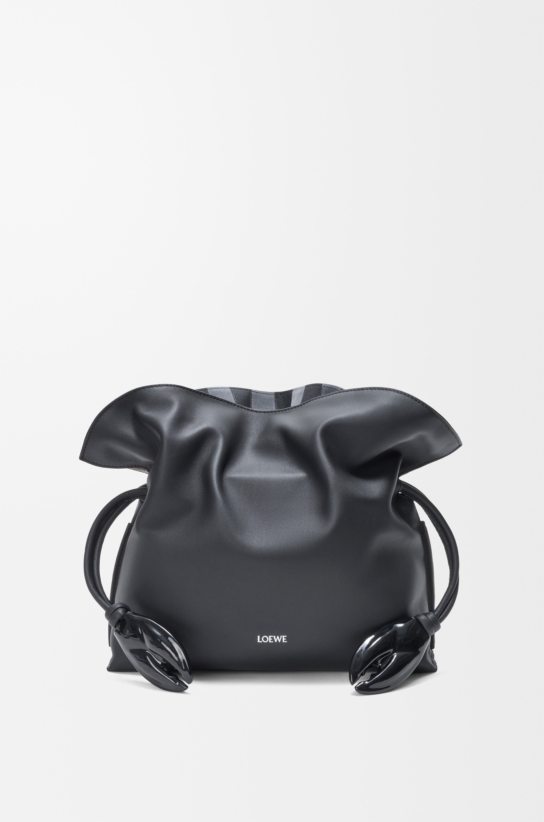 Loewe Medium Flamenco clutch in nappa calfskin and check intarsio