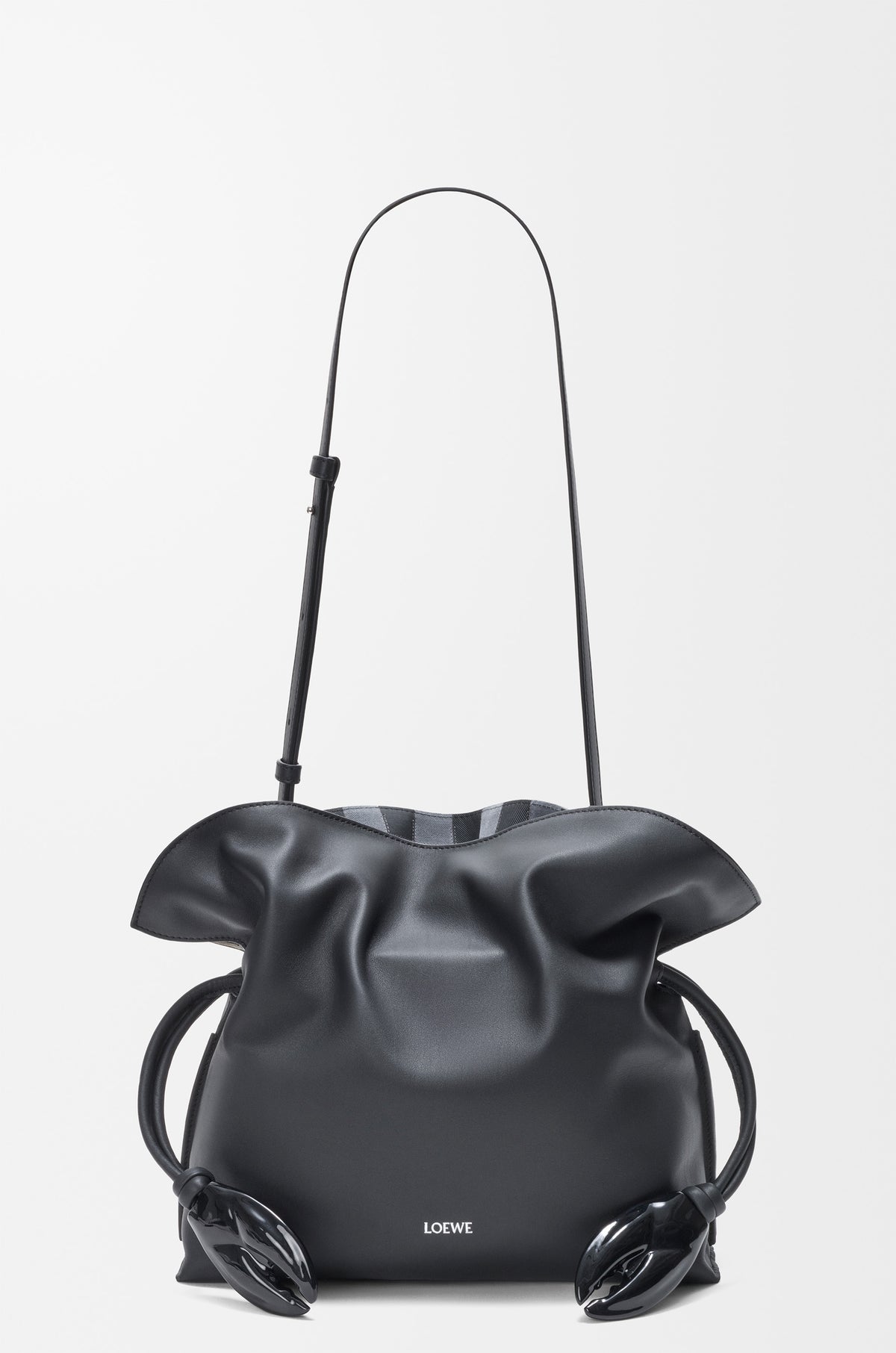 Loewe Medium Flamenco clutch in nappa calfskin and check intarsio