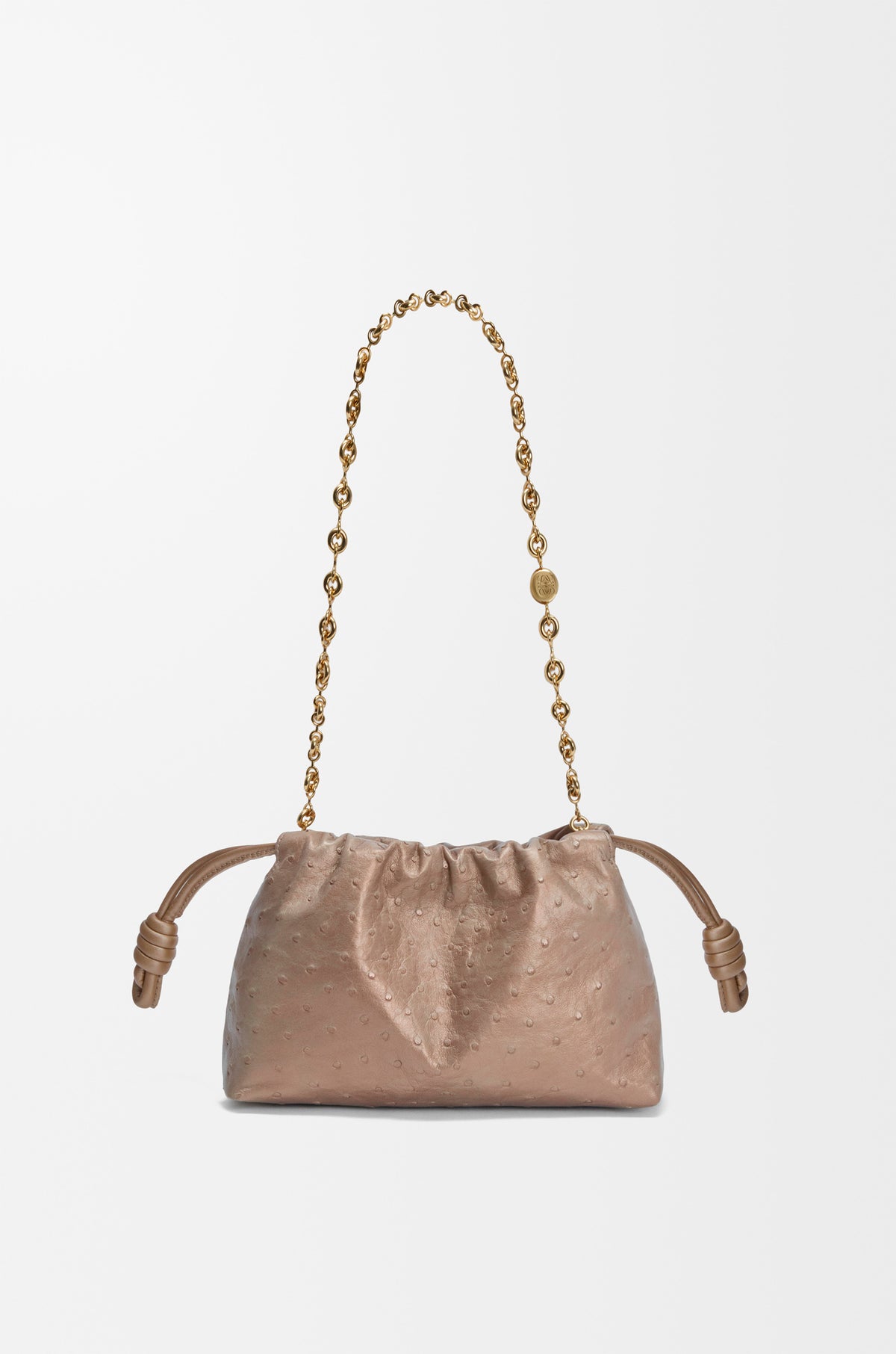 Loewe Mini Flamenco purse in pearlised ostrich