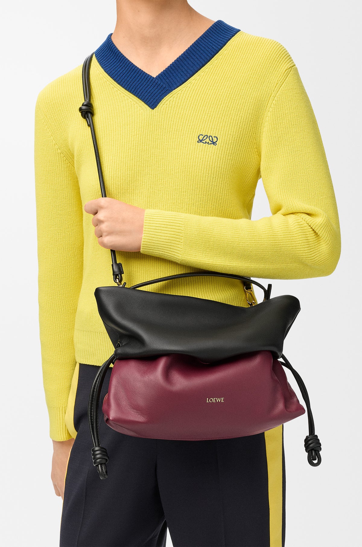 Loewe Flamenco Rolled bag in bicolour mellow nappa lambskin