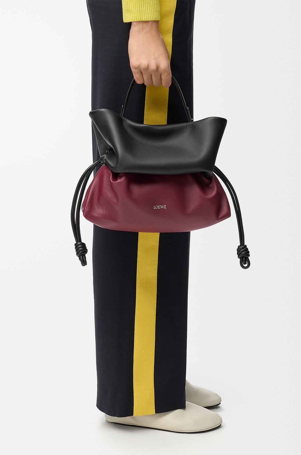 Loewe Flamenco Rolled bag in bicolour mellow nappa lambskin