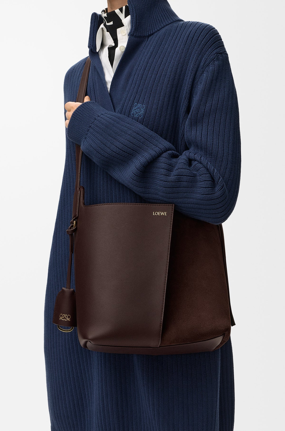 Loewe Medium Bilbao bucket in soft calfskin and suede