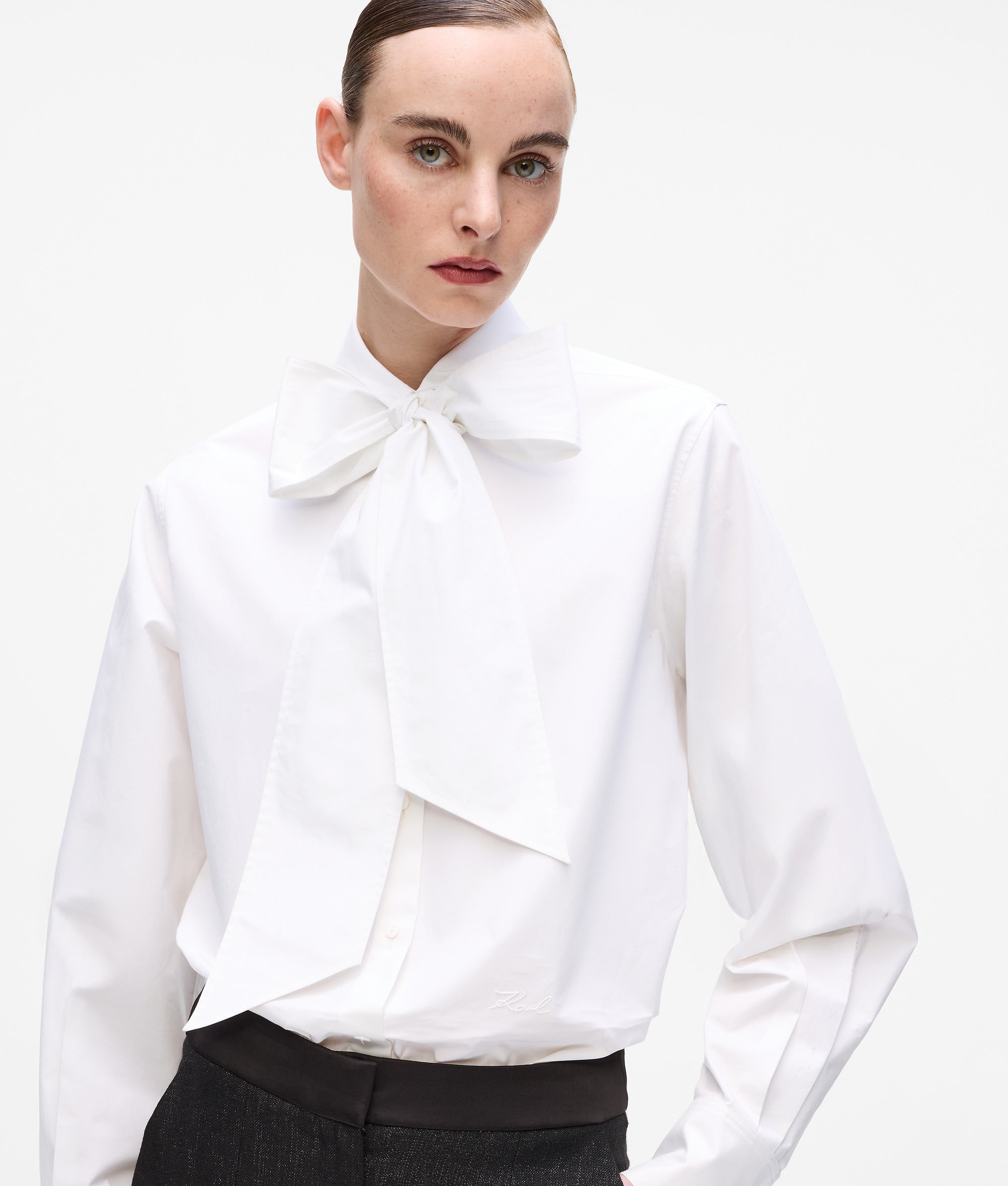 Karl Lagerfeld Karl Dna Bow Detail Shirt White