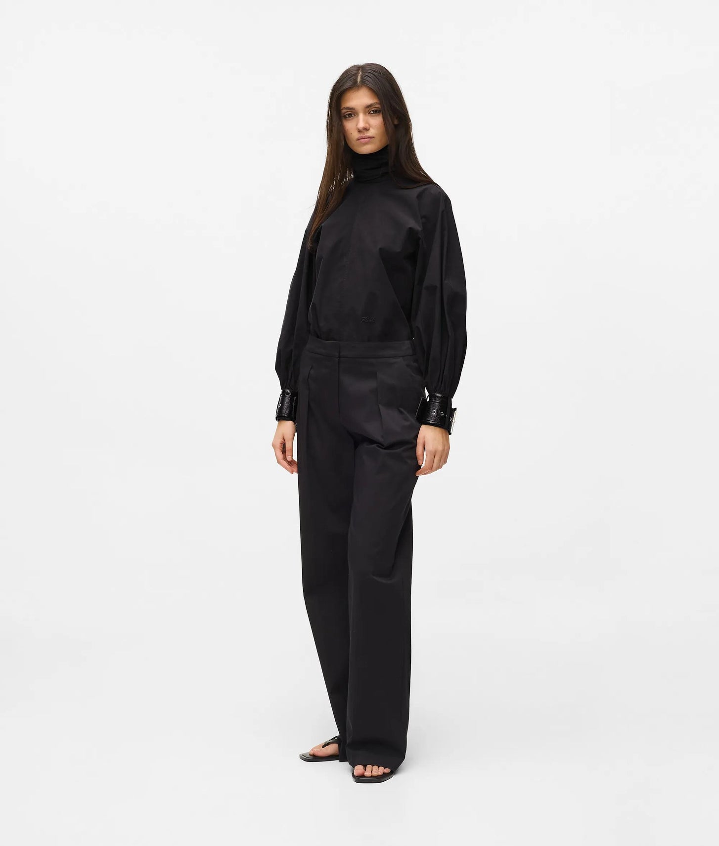 Karl Lagerfeld Balloon Sleeve Blouse Black