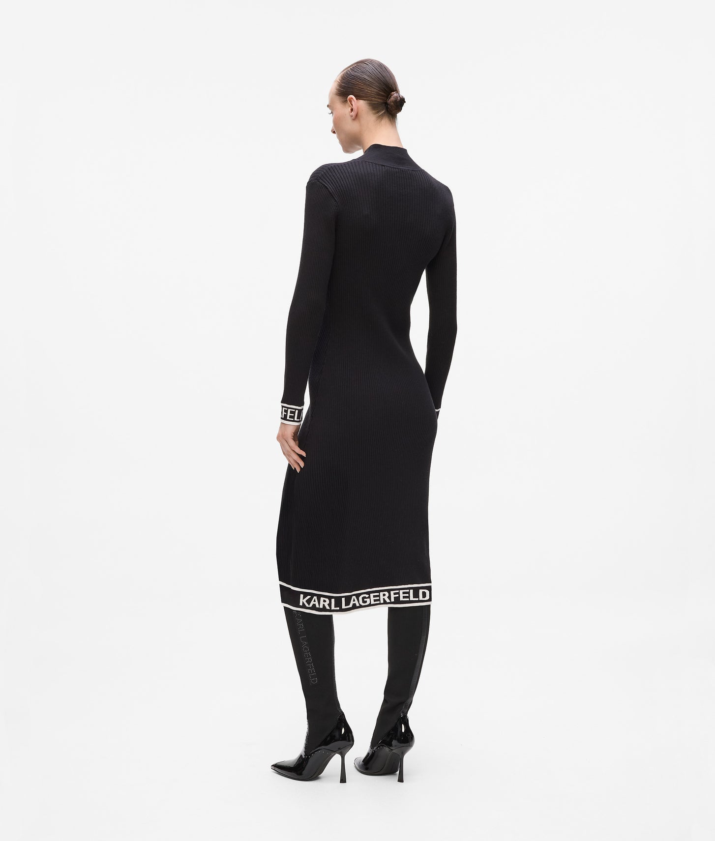 Karl Lagerfeld Logo Knit Dress Black