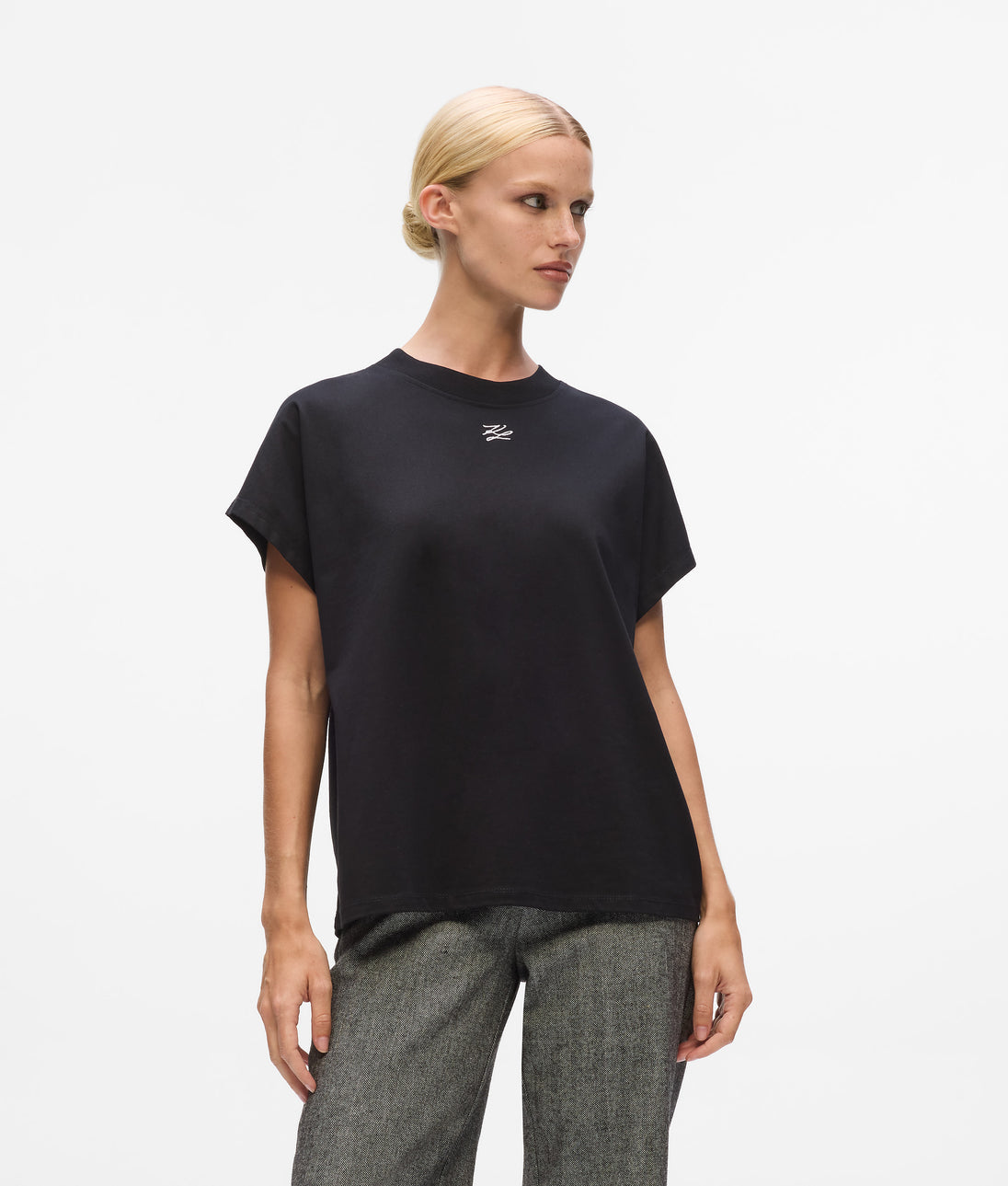 KarlLagerfeld Ksignature Sequin Crossbody Bag Herringbone Sequins