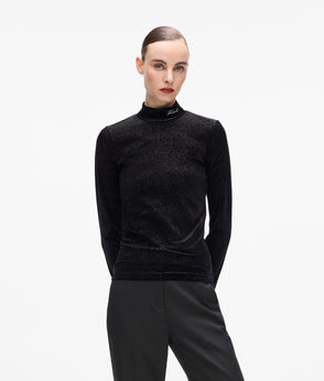 KarlLagerfeld Kcircle Studded Moon Shoulder Bag Black