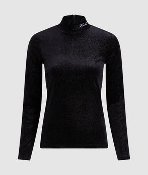 KarlLagerfeld Kcircle Studded Moon Shoulder Bag Black