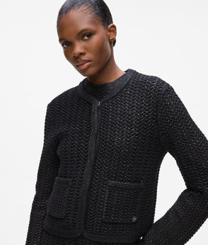 Karl Lagerfeld Textured Knit Dress Black