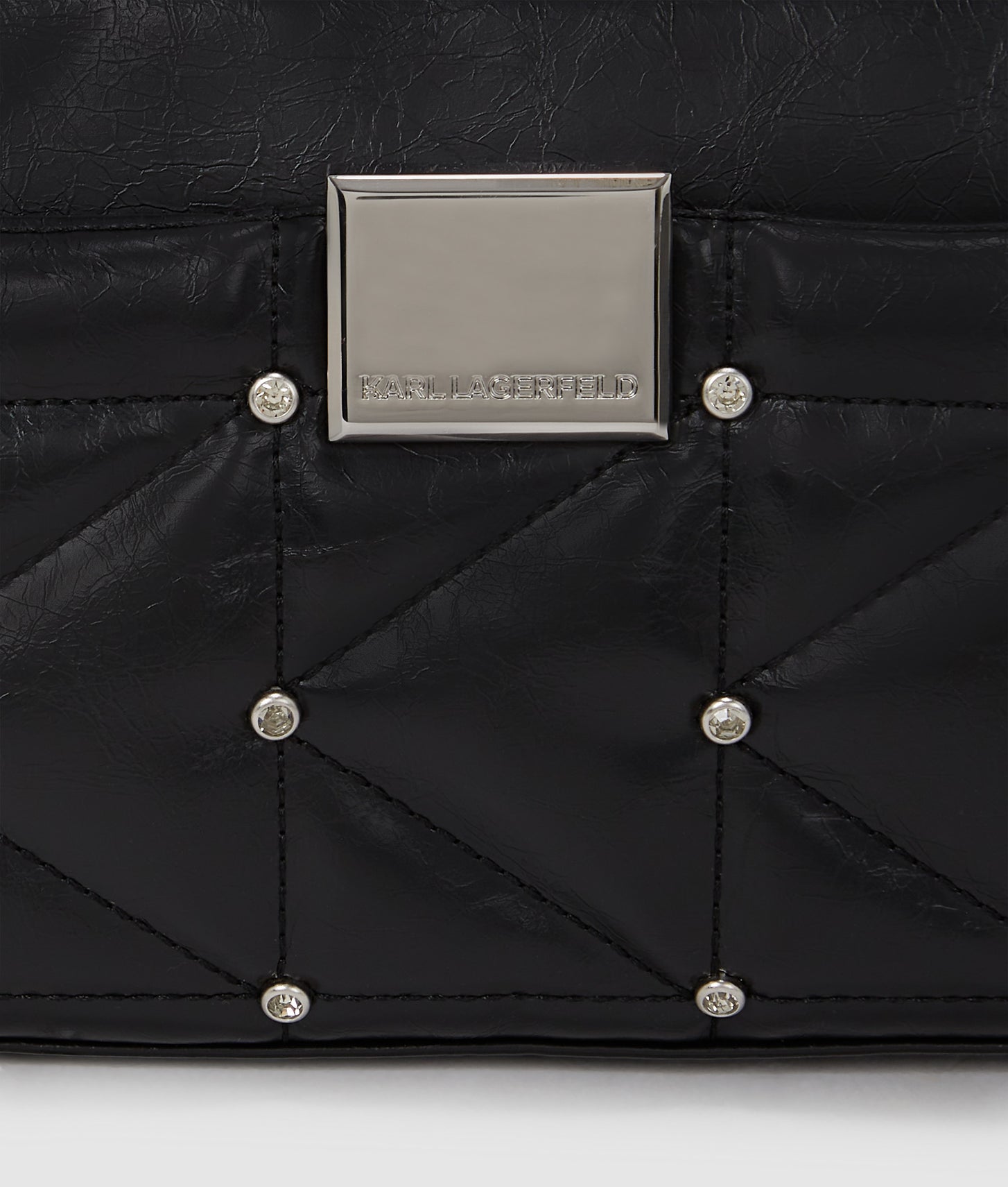 KarlLagerfeld Kkuilt Small Shoulder Bag Black-Nickel