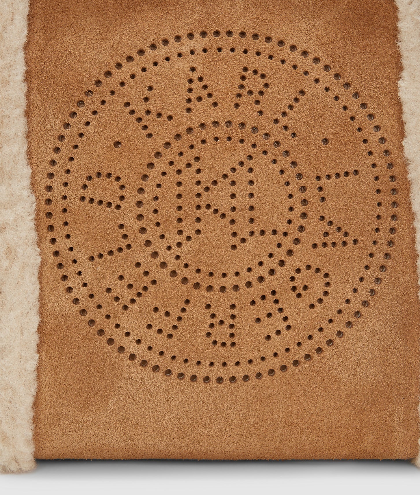 KarlLagerfeld Kcircle Small Shearling Bucket Bag Caramel