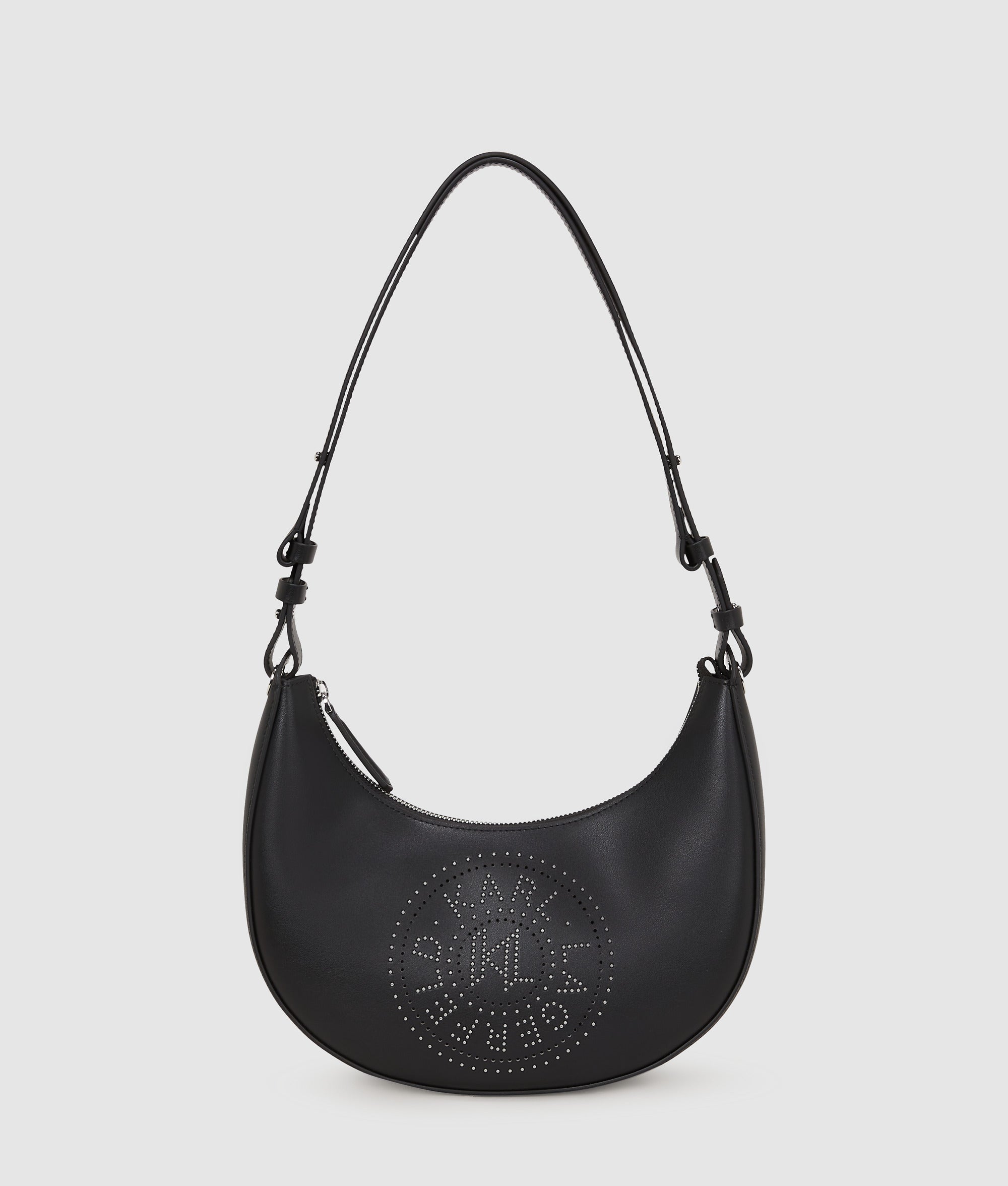 KarlLagerfeld Kcircle Studded Moon Shoulder Bag Black