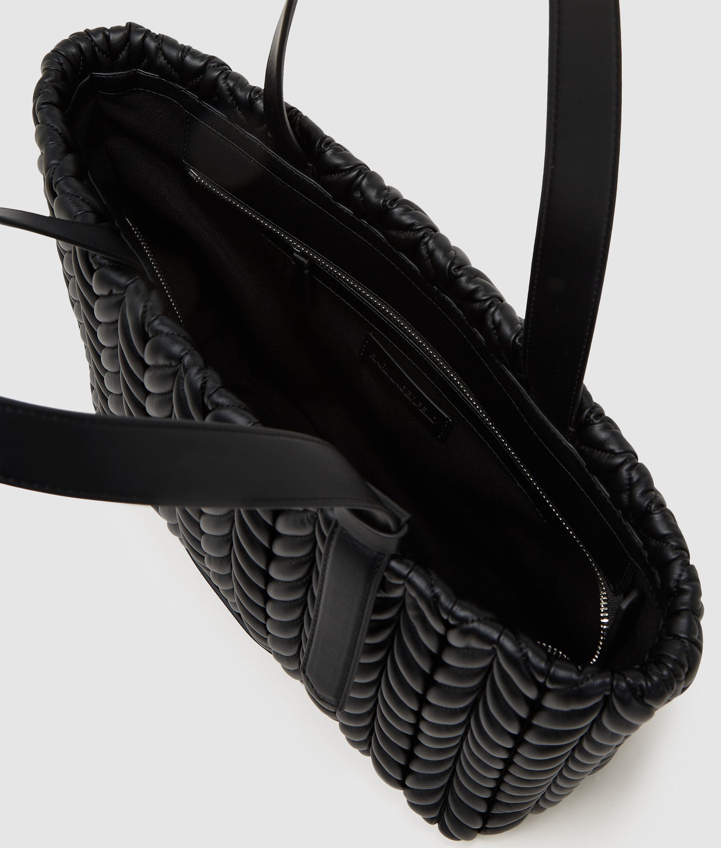 KarlLagerfeld Kweave Medium Tote Bag Black-Nickel