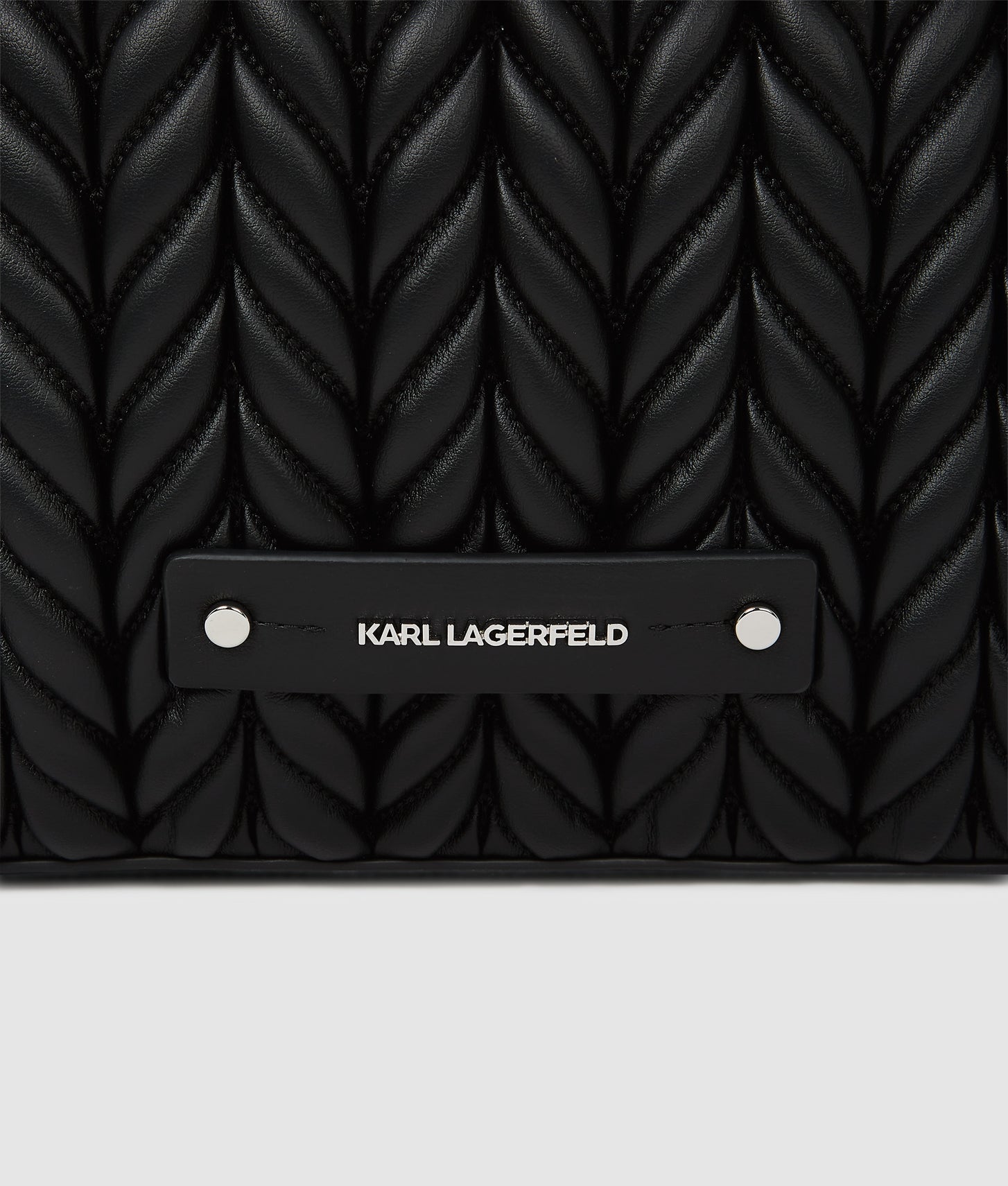 KarlLagerfeld Kweave Medium Shoulder Bag Black-Nickel