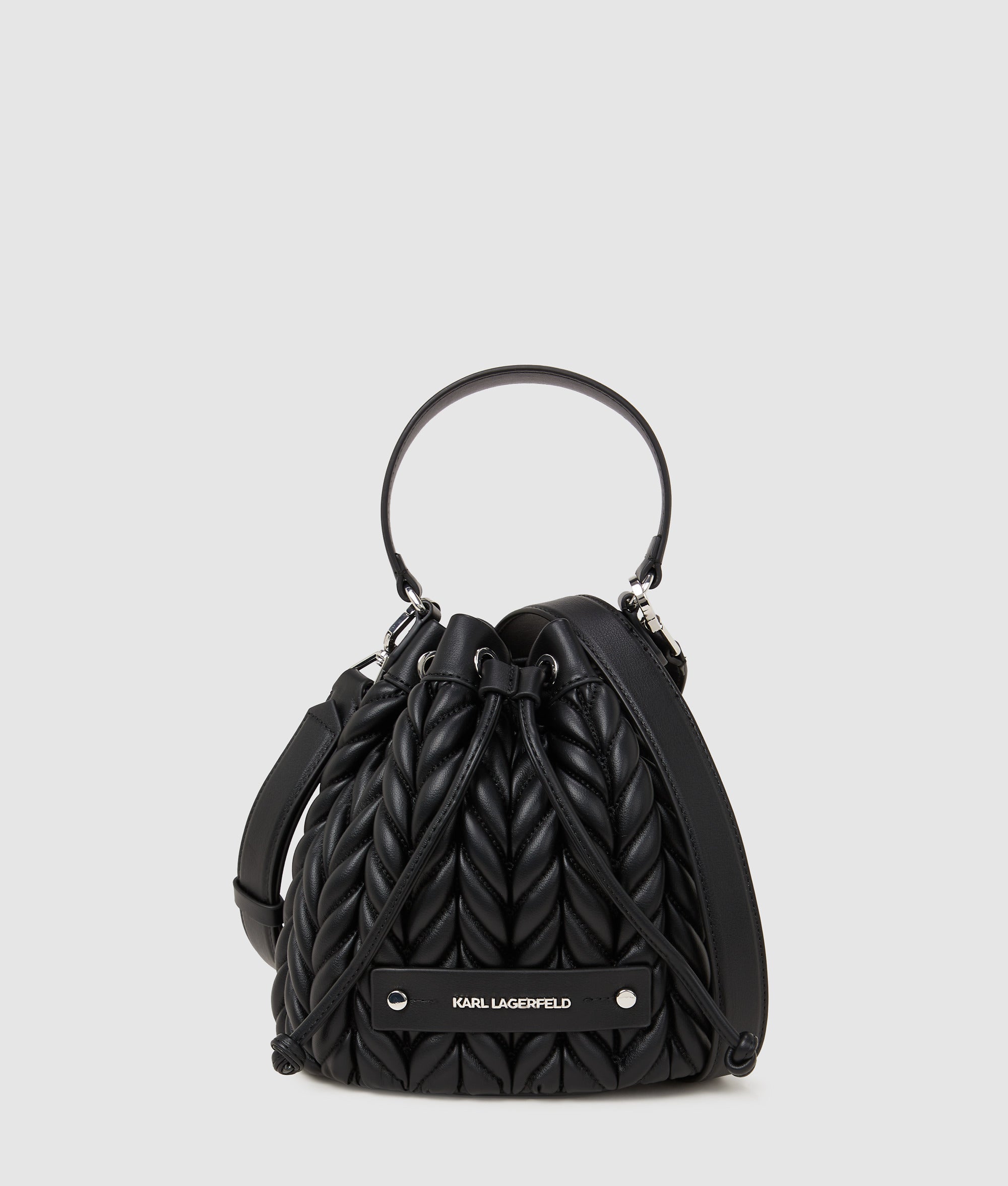 KarlLagerfeld Kweave Bucket Bag Black-Nickel