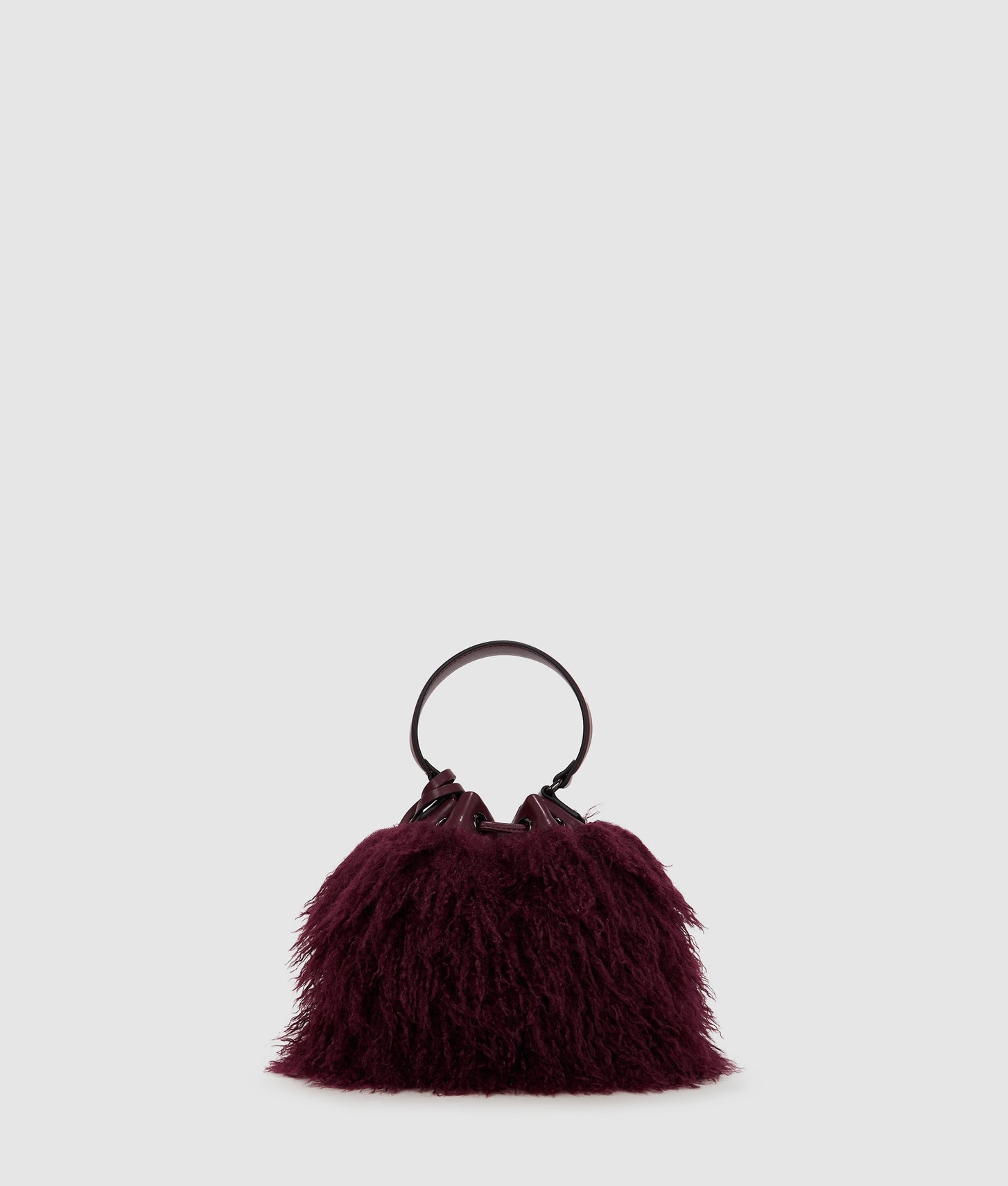 KarlLagerfeld Kweave Faux Fur Bucket Bag Windsor Wine