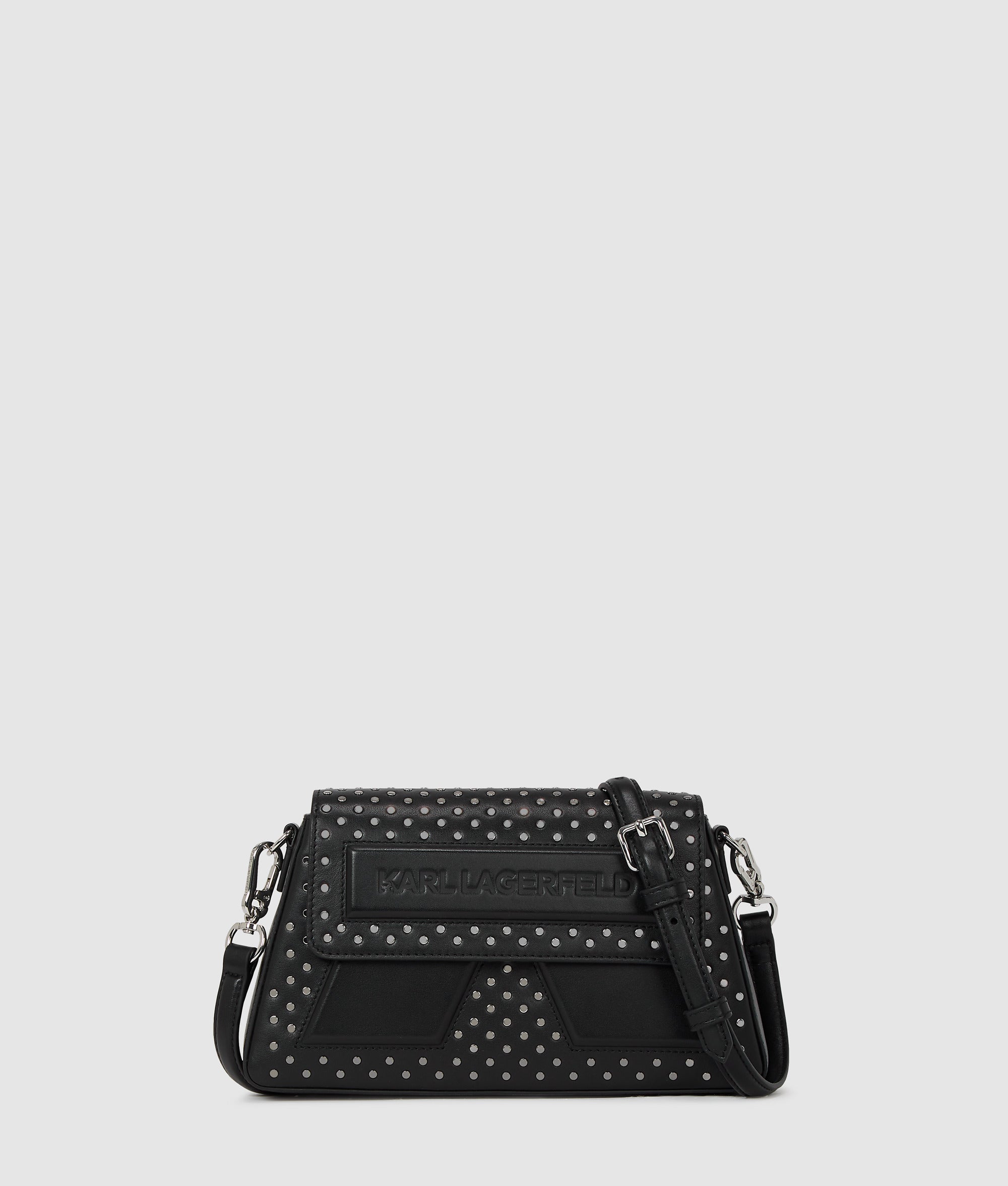 KarlLagerfeld Ikon K Studded Crossbody Bag Black Embellishment