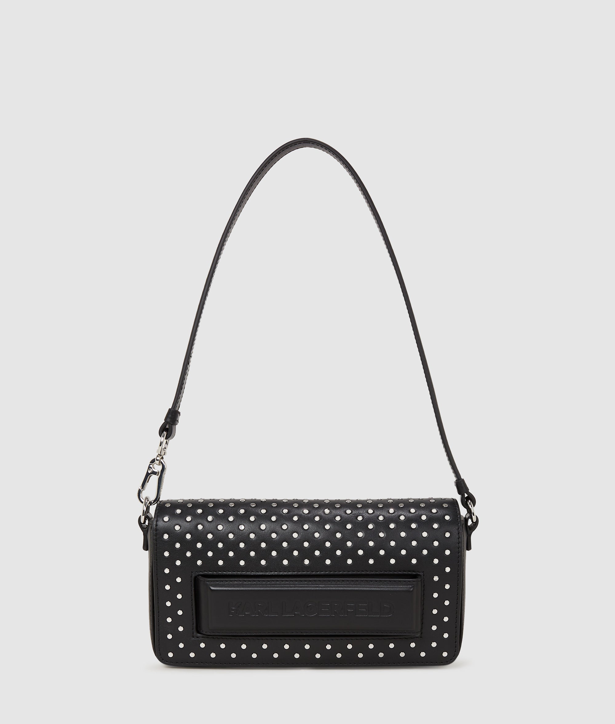 KarlLagerfeld Ikon K Studded Shoulder Bag Black Embellishment