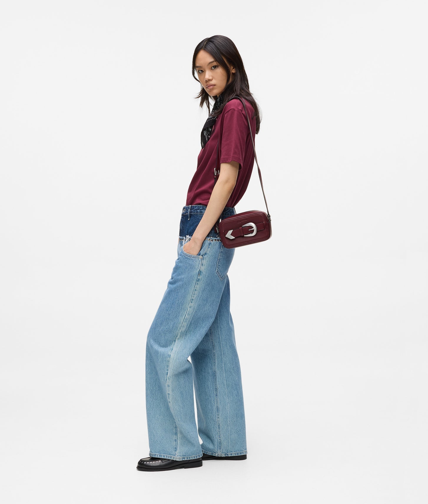 KarlLagerfeld Western Camera Bag Zinfandel