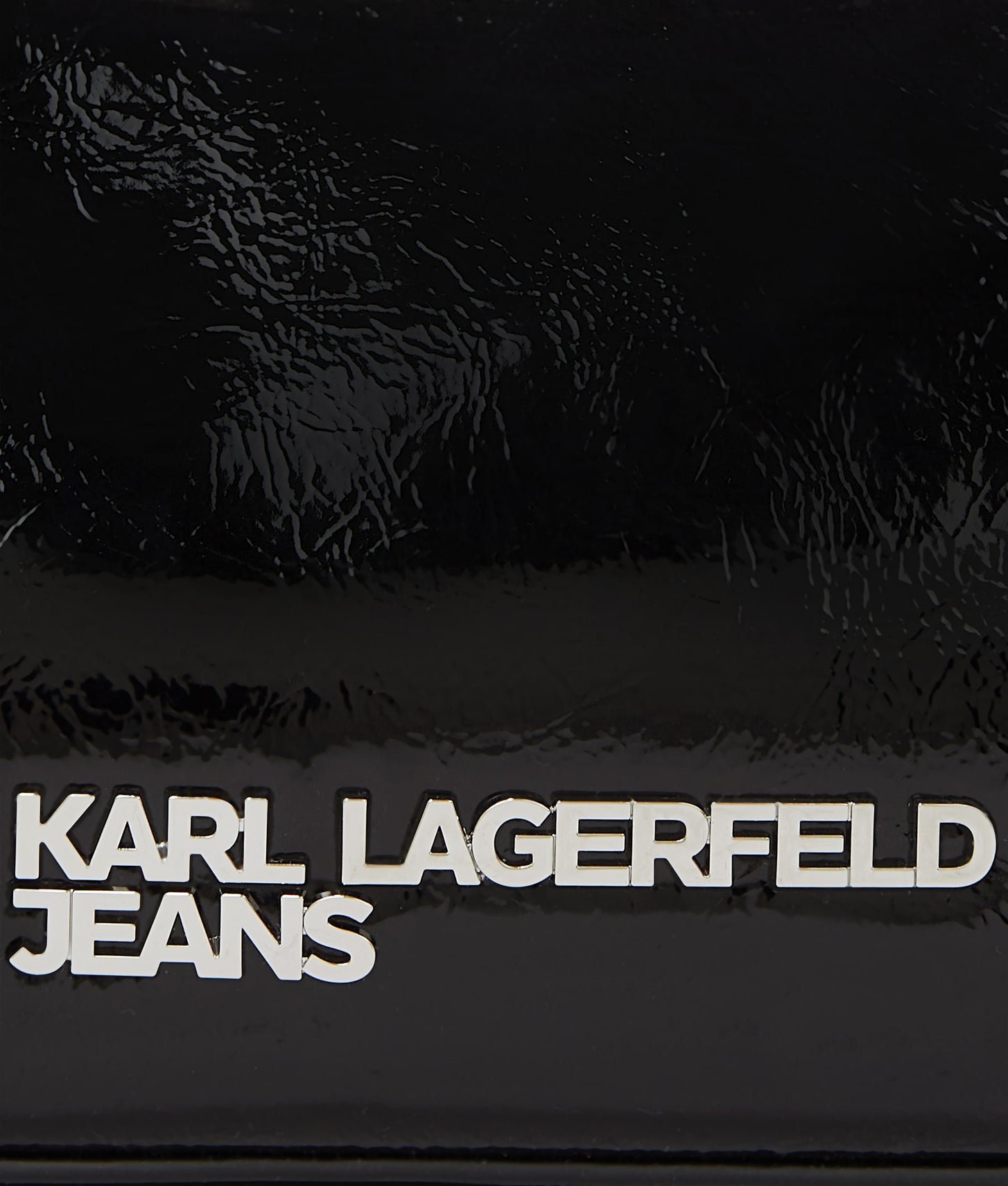 KarlLagerfeld Logo Geo Shiny Shoulder Bag Black