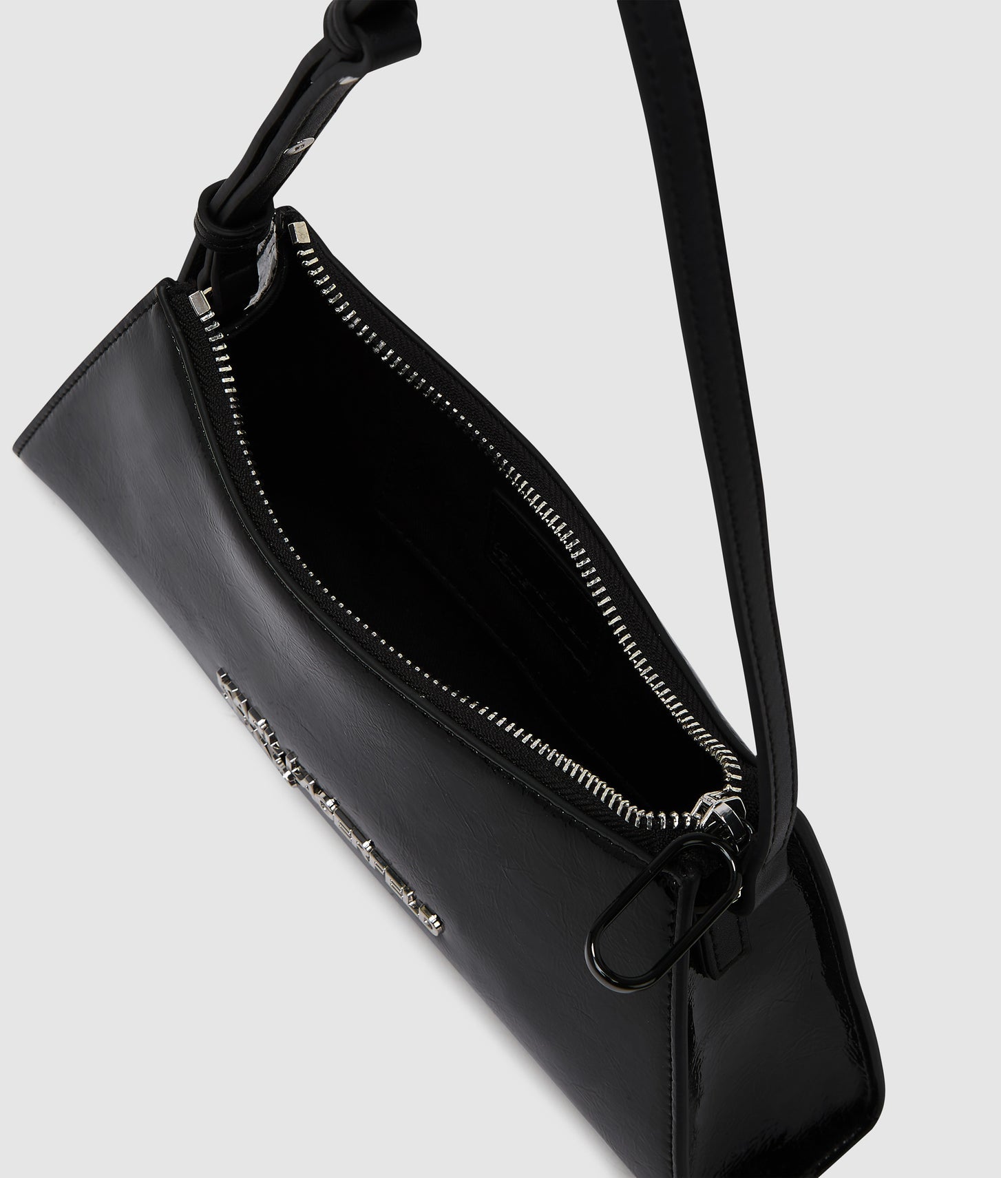 KarlLagerfeld Logo Geo Shiny Shoulder Bag Black