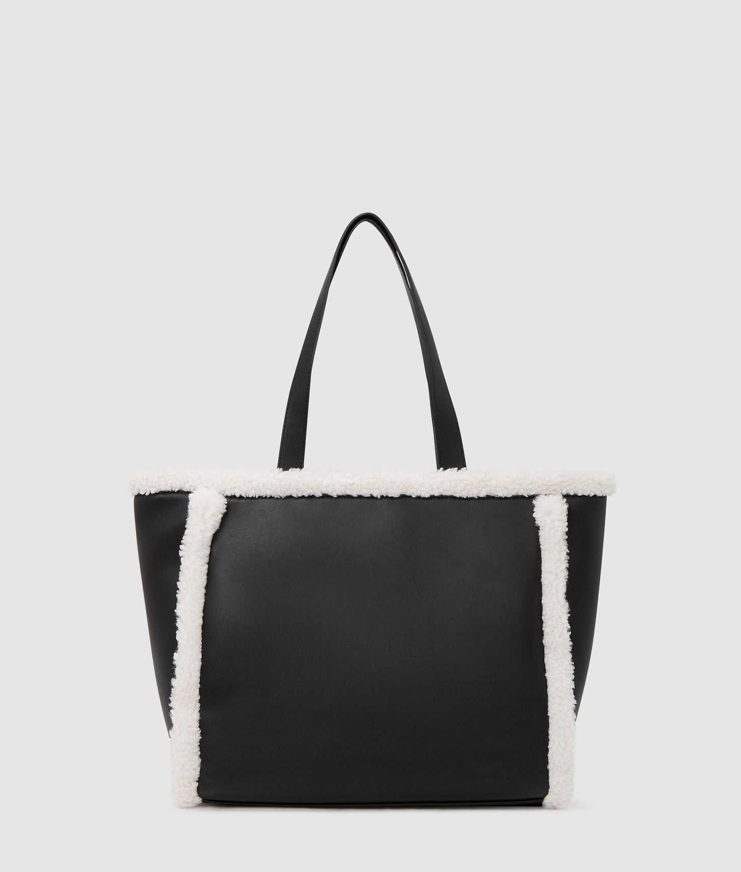 KarlLagerfeld Faux-Shearling Tote Bag Black/White