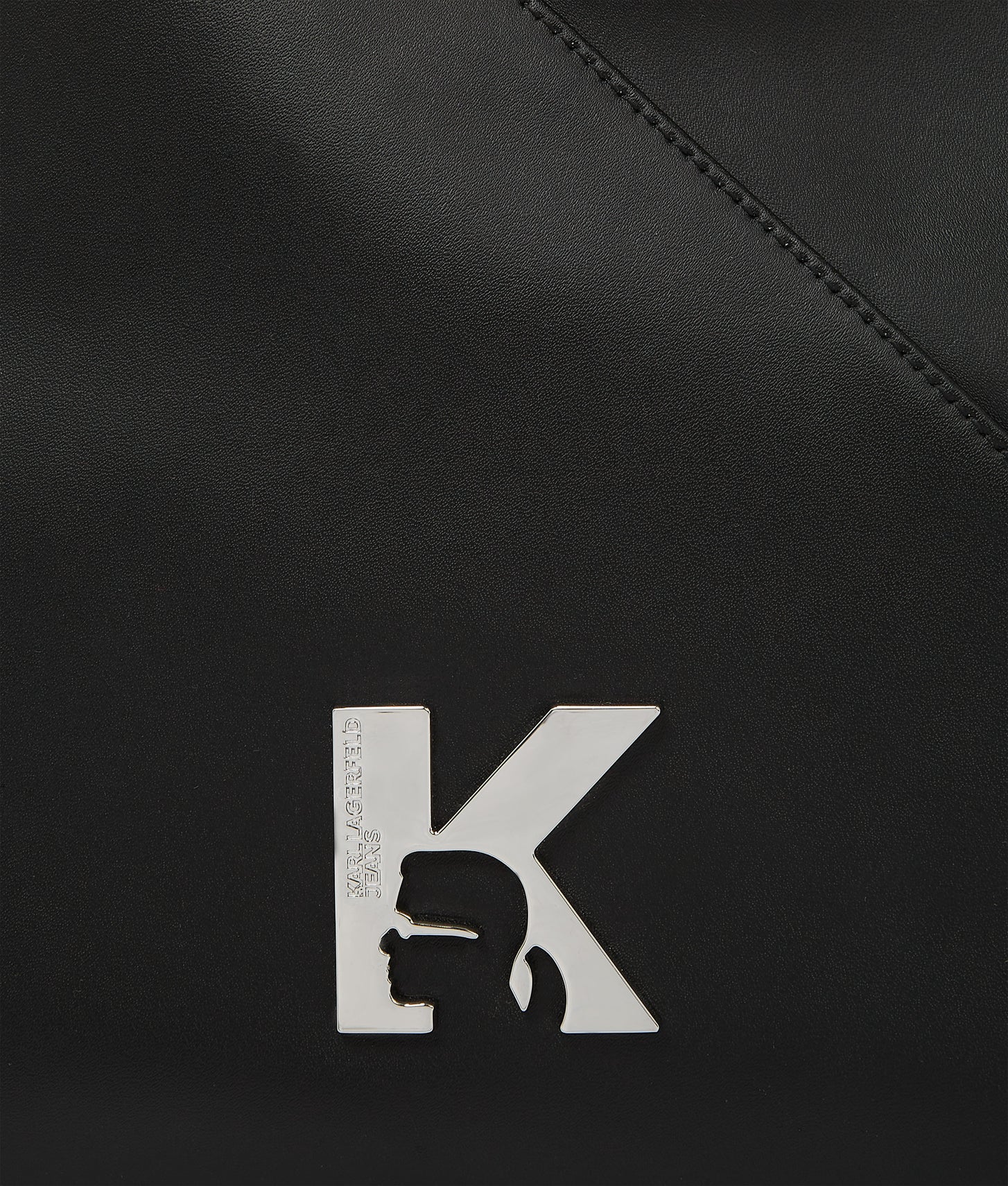 KarlLagerfeld Geo Leather Small Tote Bag Black