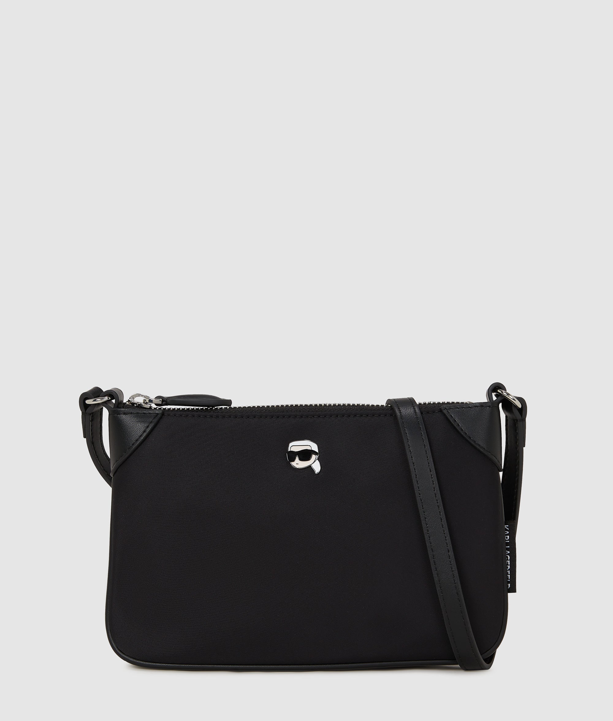 KarlLagerfeld Ikon Nylon Crossbody Pouch Black
