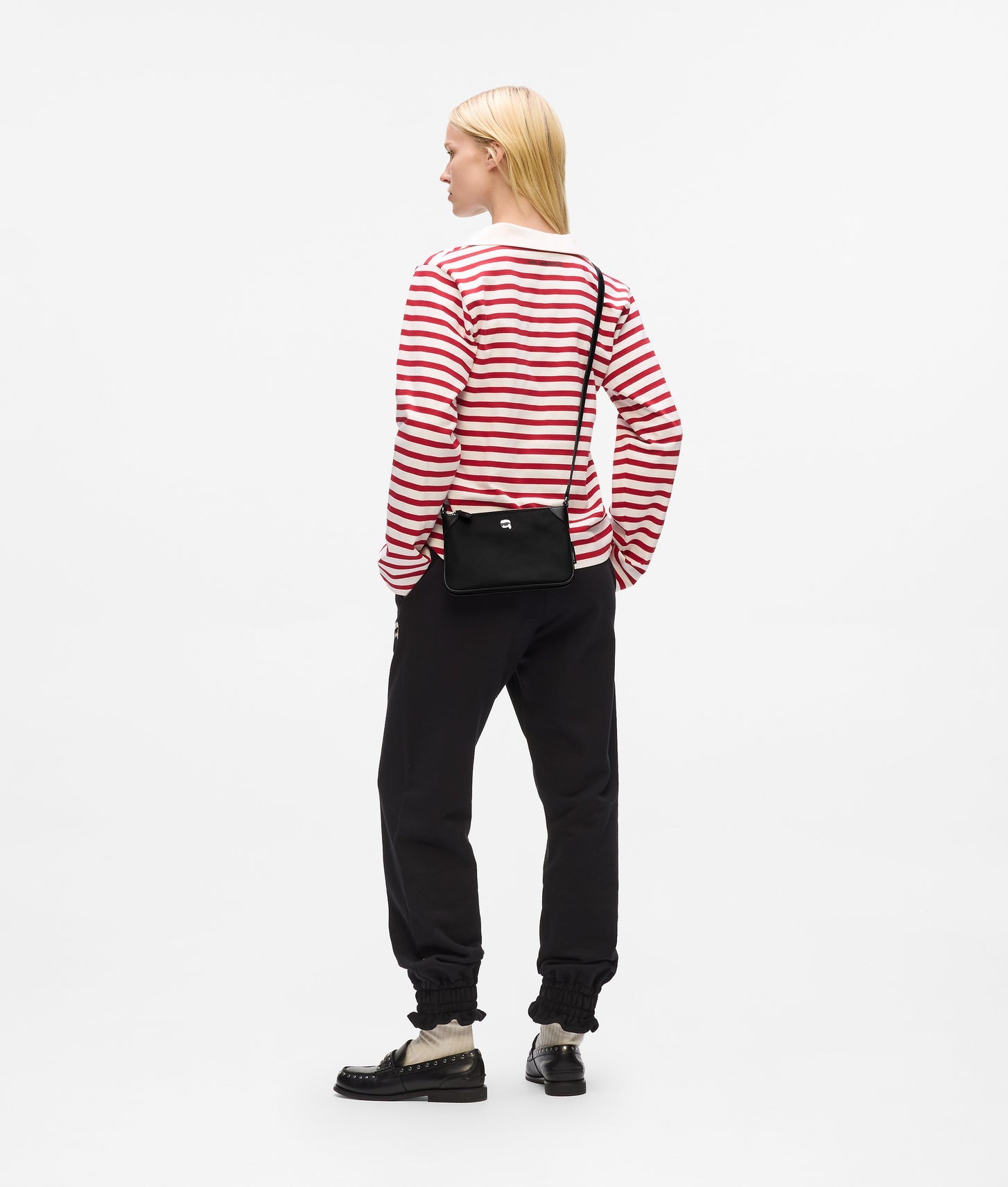 KarlLagerfeld Ikon Nylon Crossbody Pouch Black