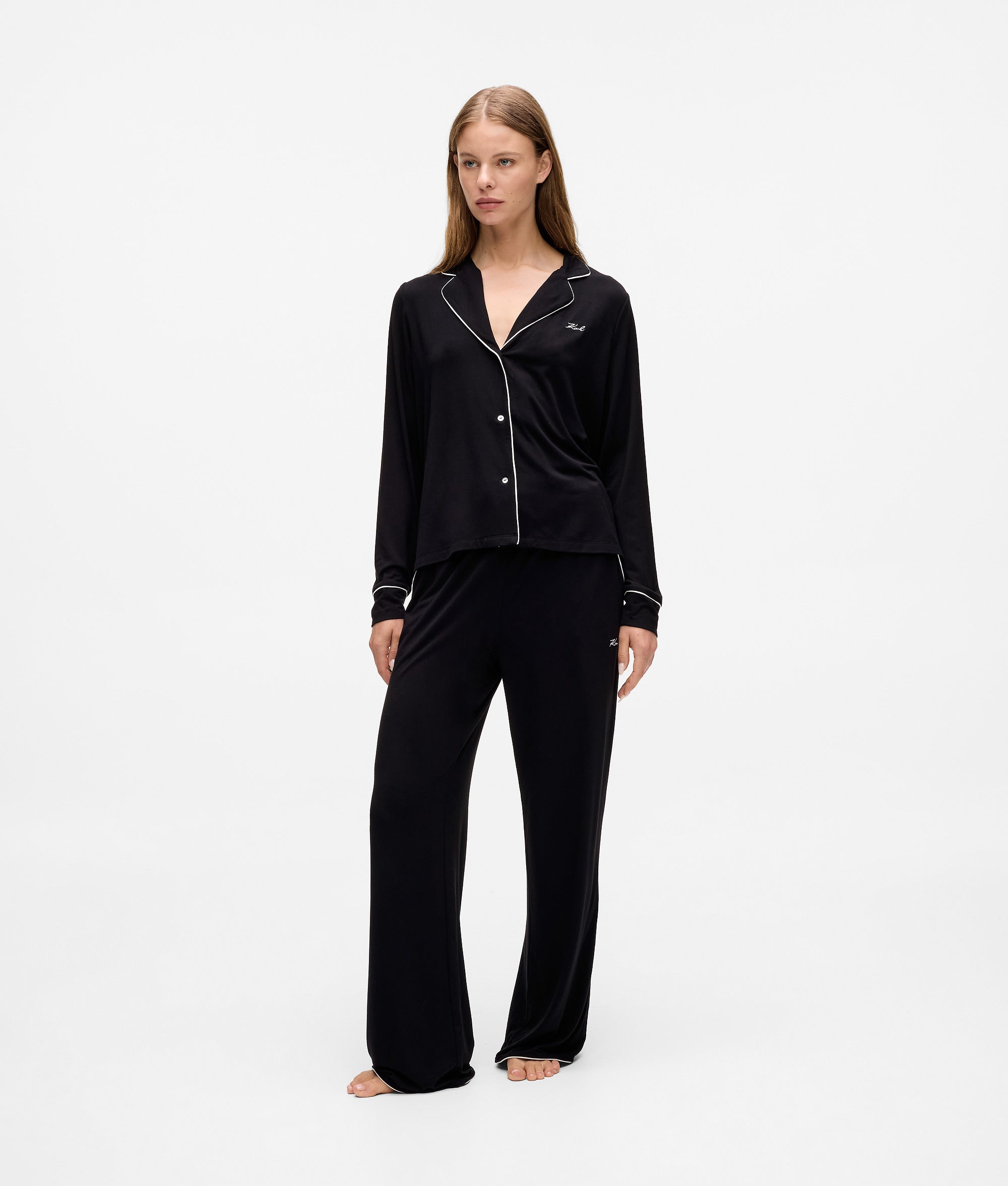 Karl Lagerfeld Signature Pajama Set Black