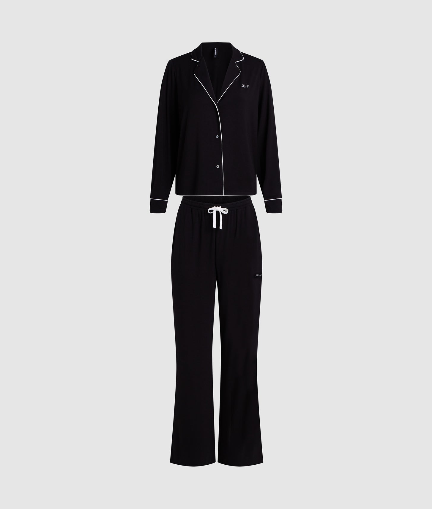 Karl Lagerfeld Signature Pajama Set Black