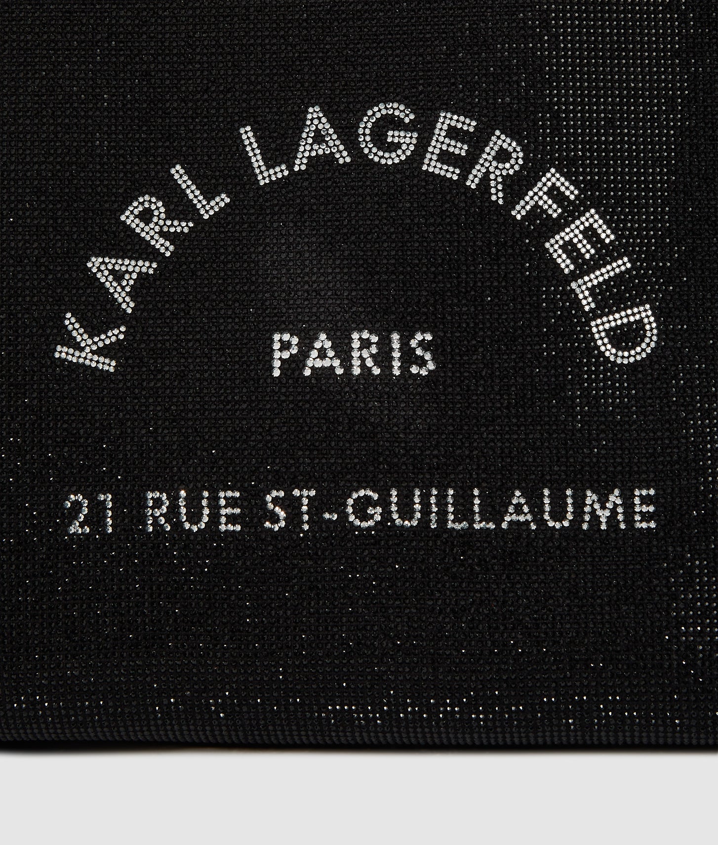 KarlLagerfeld Rue St-Guillaume Rhinestone Tote Bag Black Embellishment