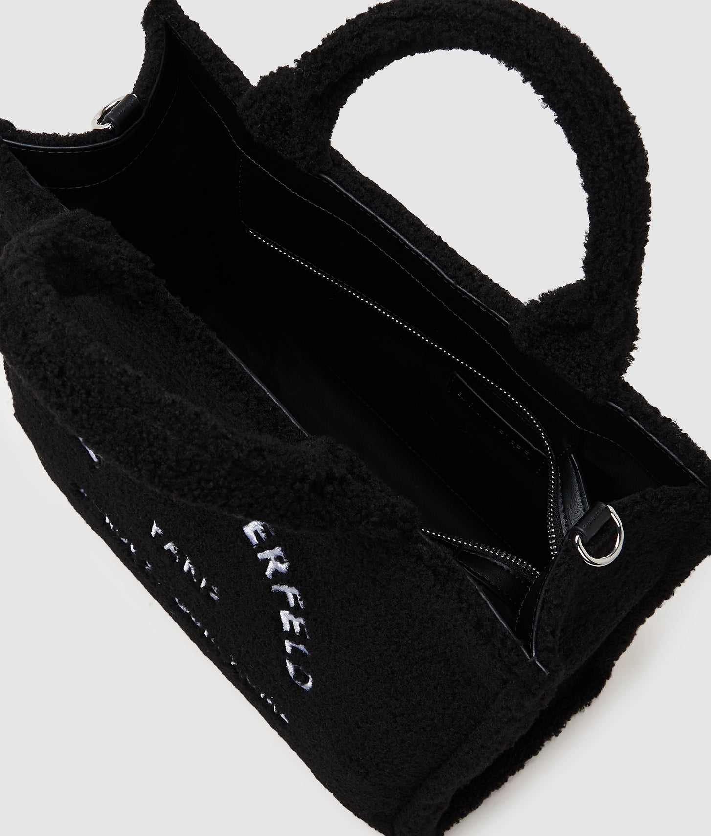 KarlLagerfeld Rue St-Guillaume Faux-Shearling Tote Bag Black