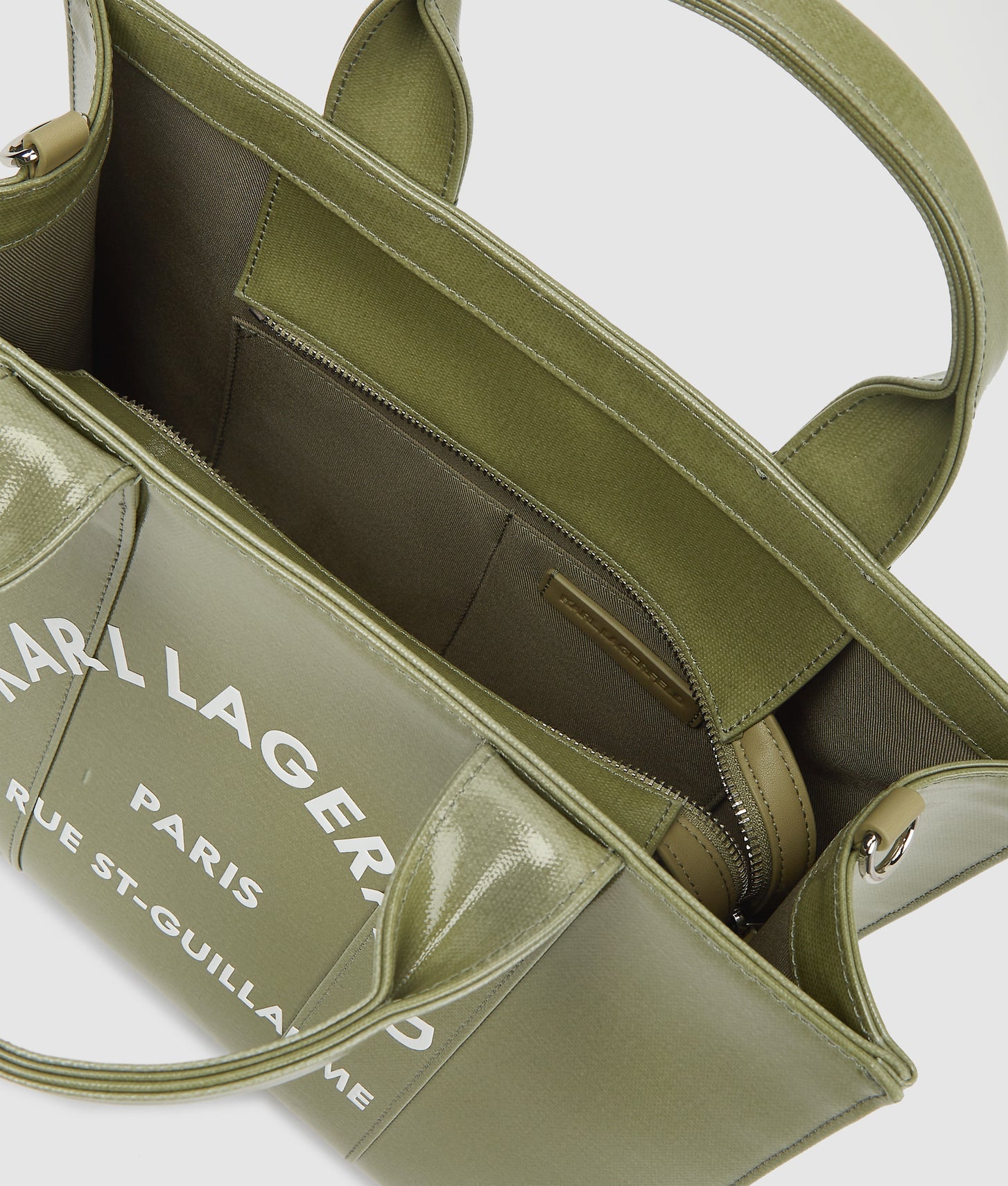 KarlLagerfeld Rue St-Guillaume Coated Tote Bag Cedar