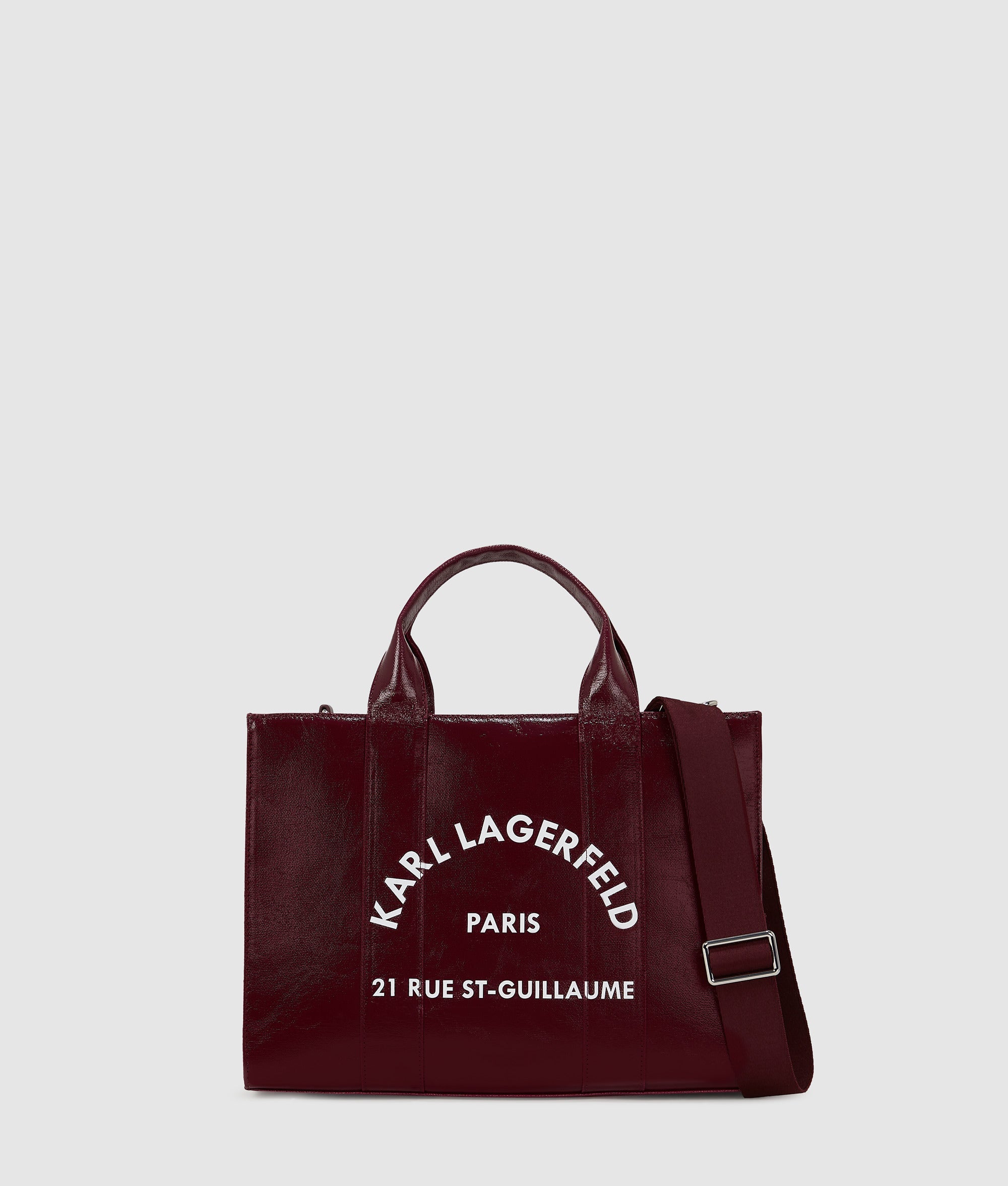 KarlLagerfeld Rue St-Guillaume Coated Tote Bag Windsor Wine