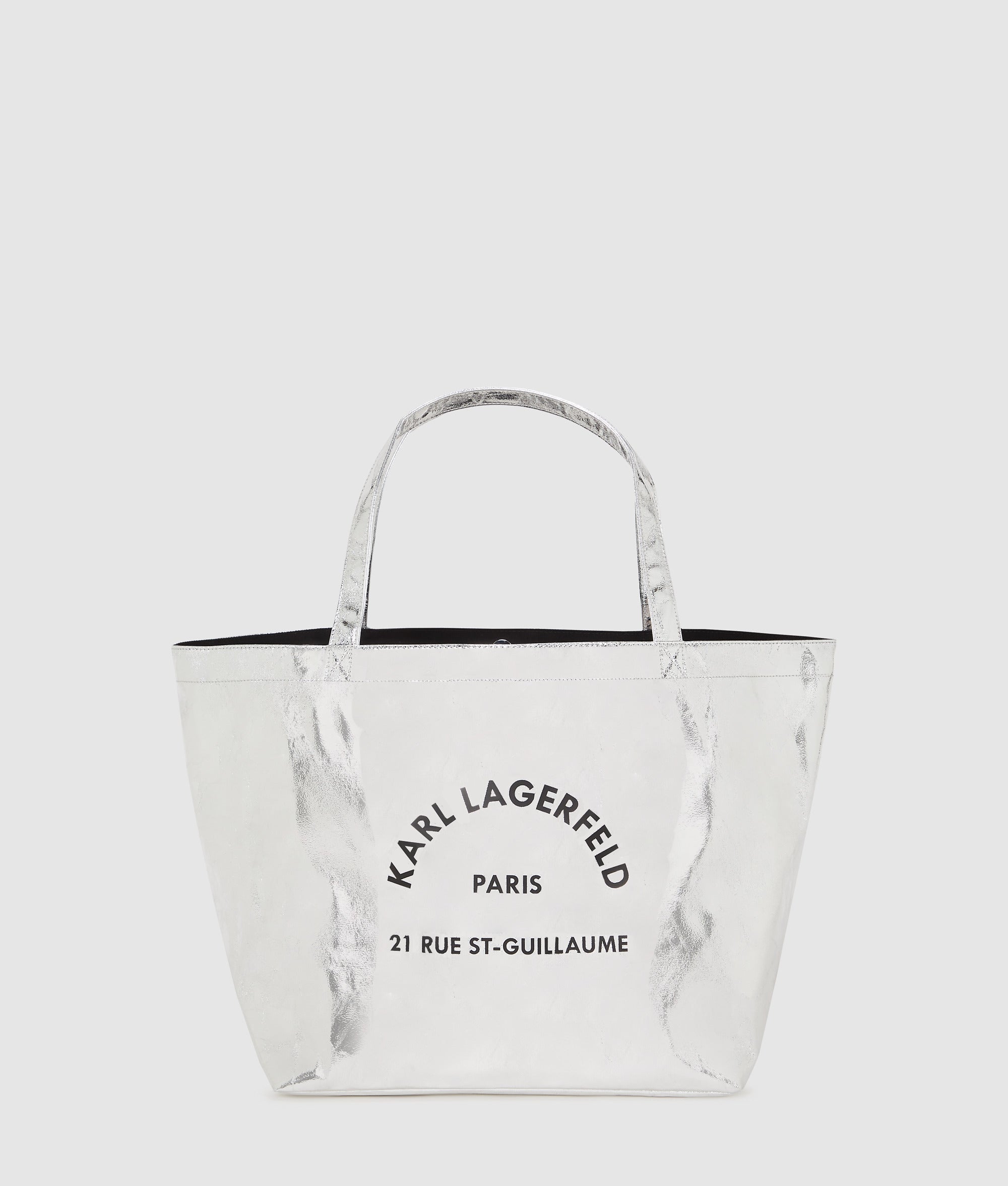 KarlLagerfeld Rue St-Guillaume Metallic Shopper Silver