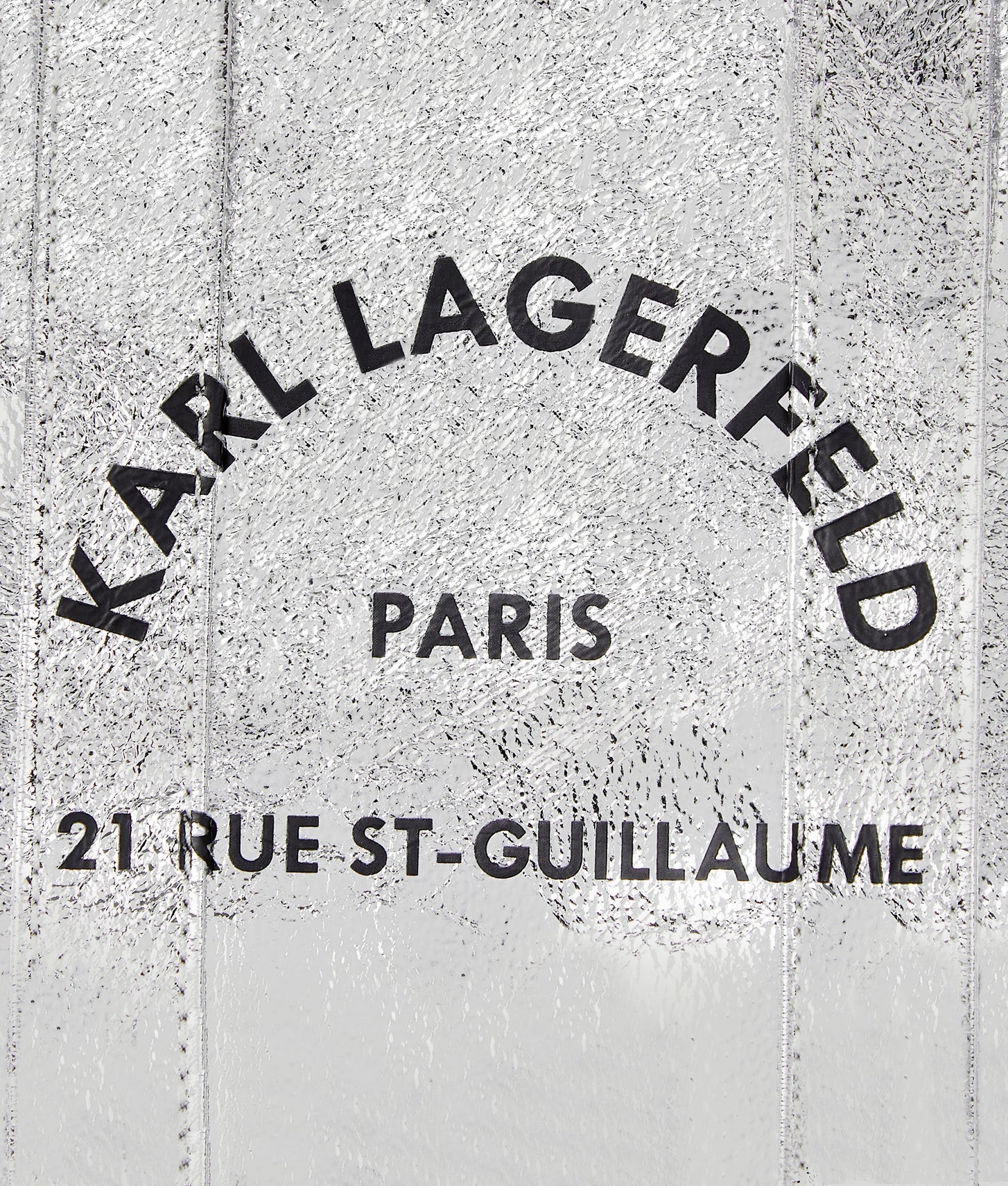 KarlLagerfeld Rue St-Guillaume Mini Metallic Tote Bag Silver