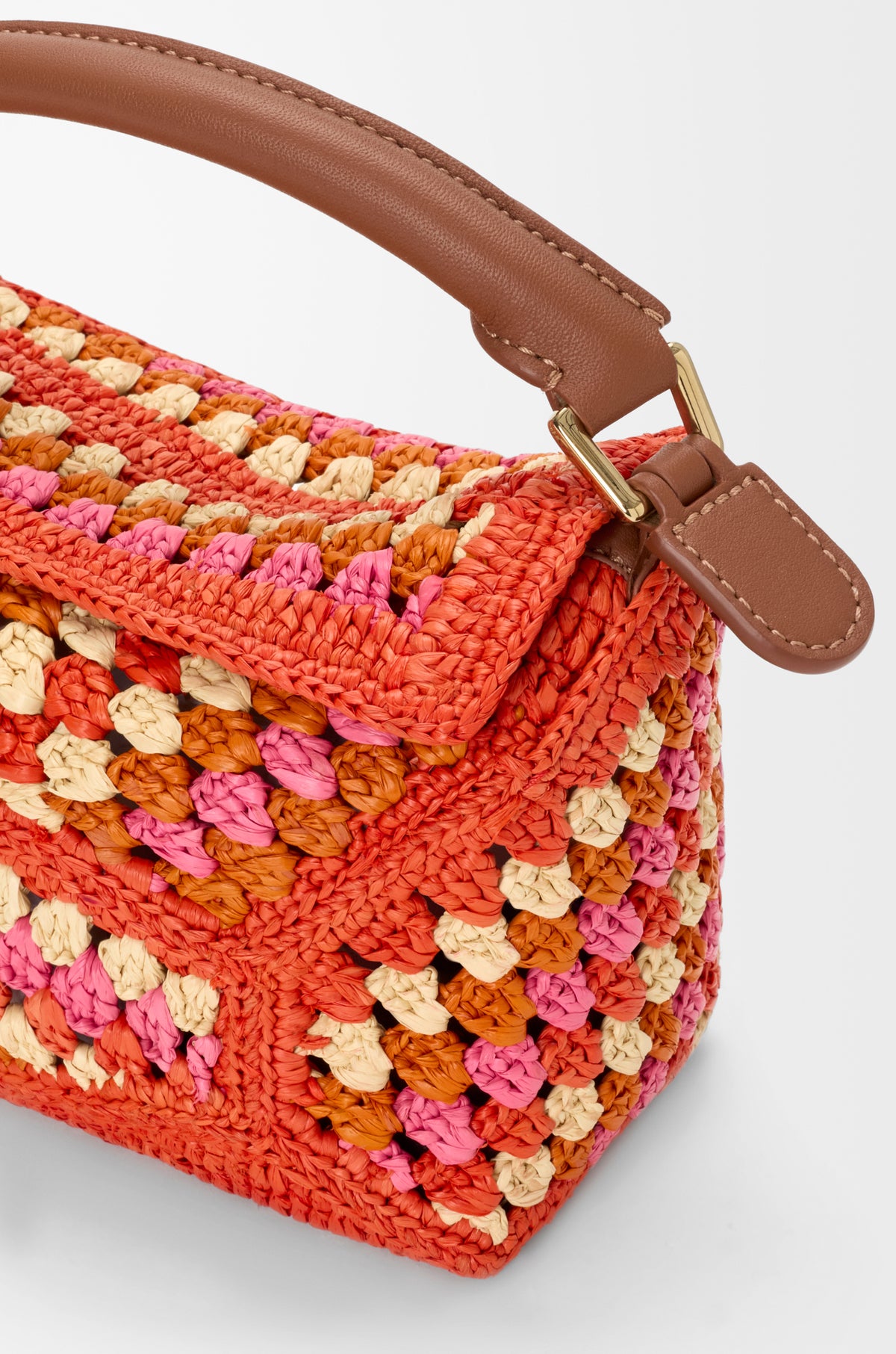 Loewe Mini Puzzle Edge bag in raffia and calfskin