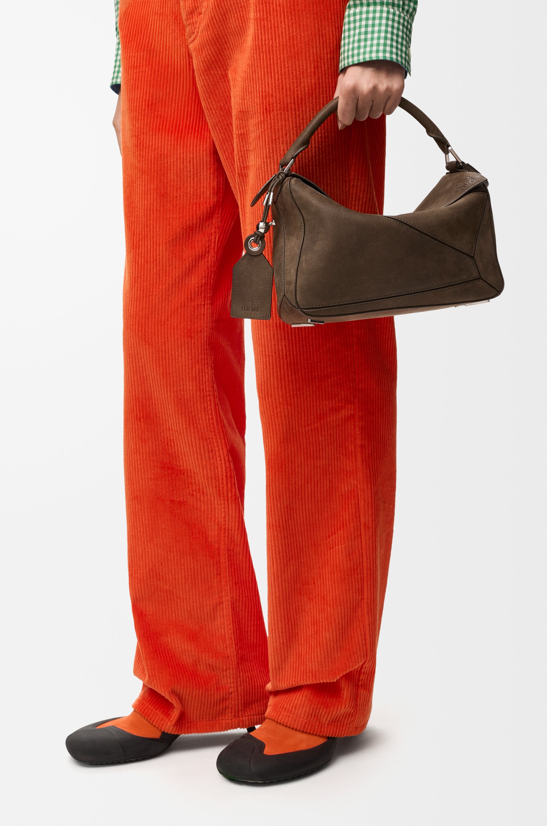 Loewe Small Featherlight Puzzle bag in grained nubuck