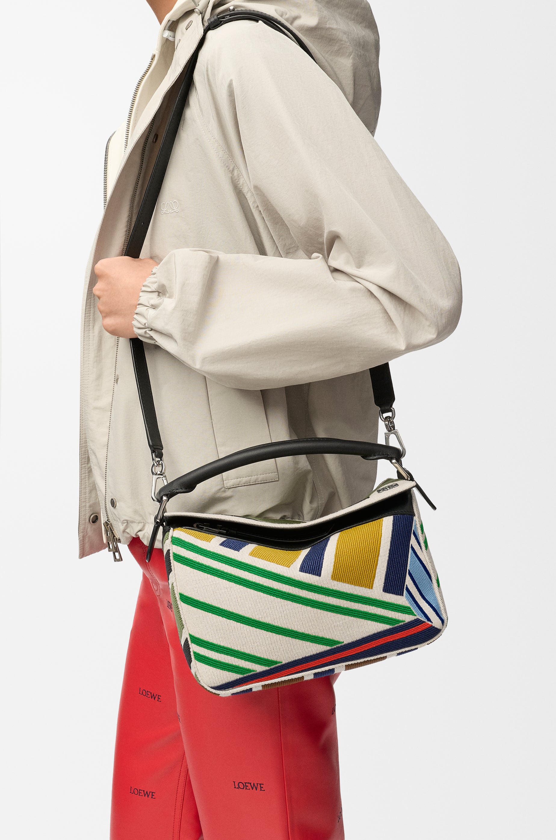 Loewe Small Puzzle bag in embroidered canvas