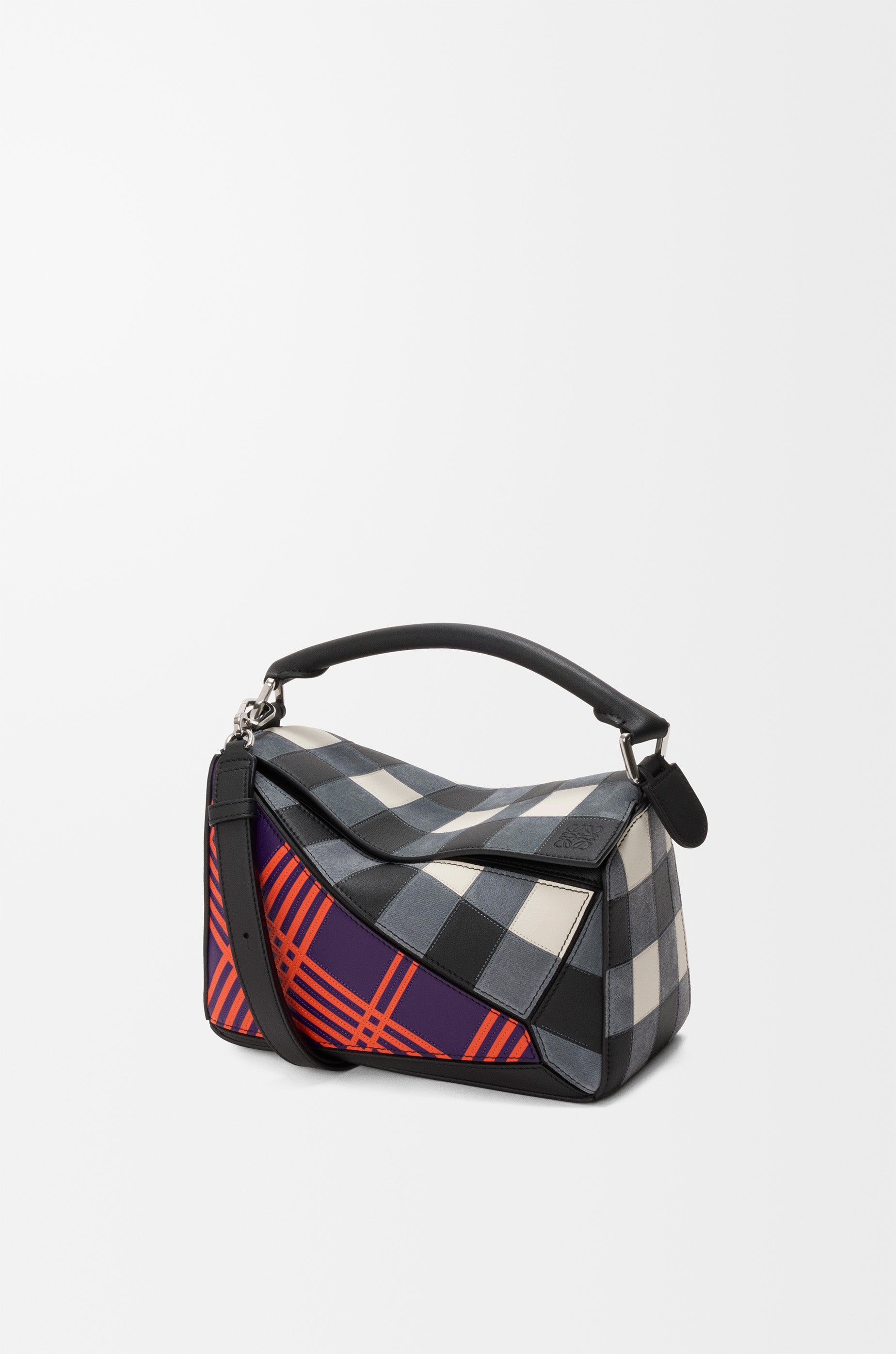 Loewe Small Puzzle bag in check intarsio