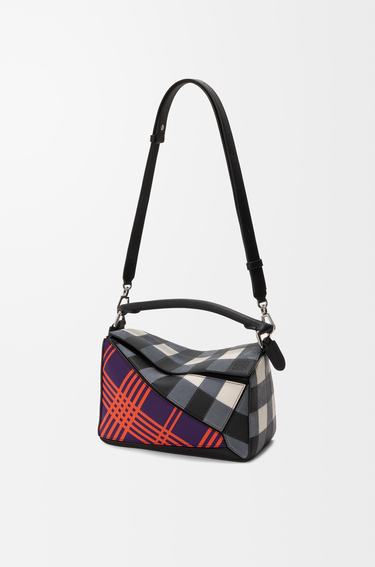 Loewe Small Puzzle bag in check intarsio