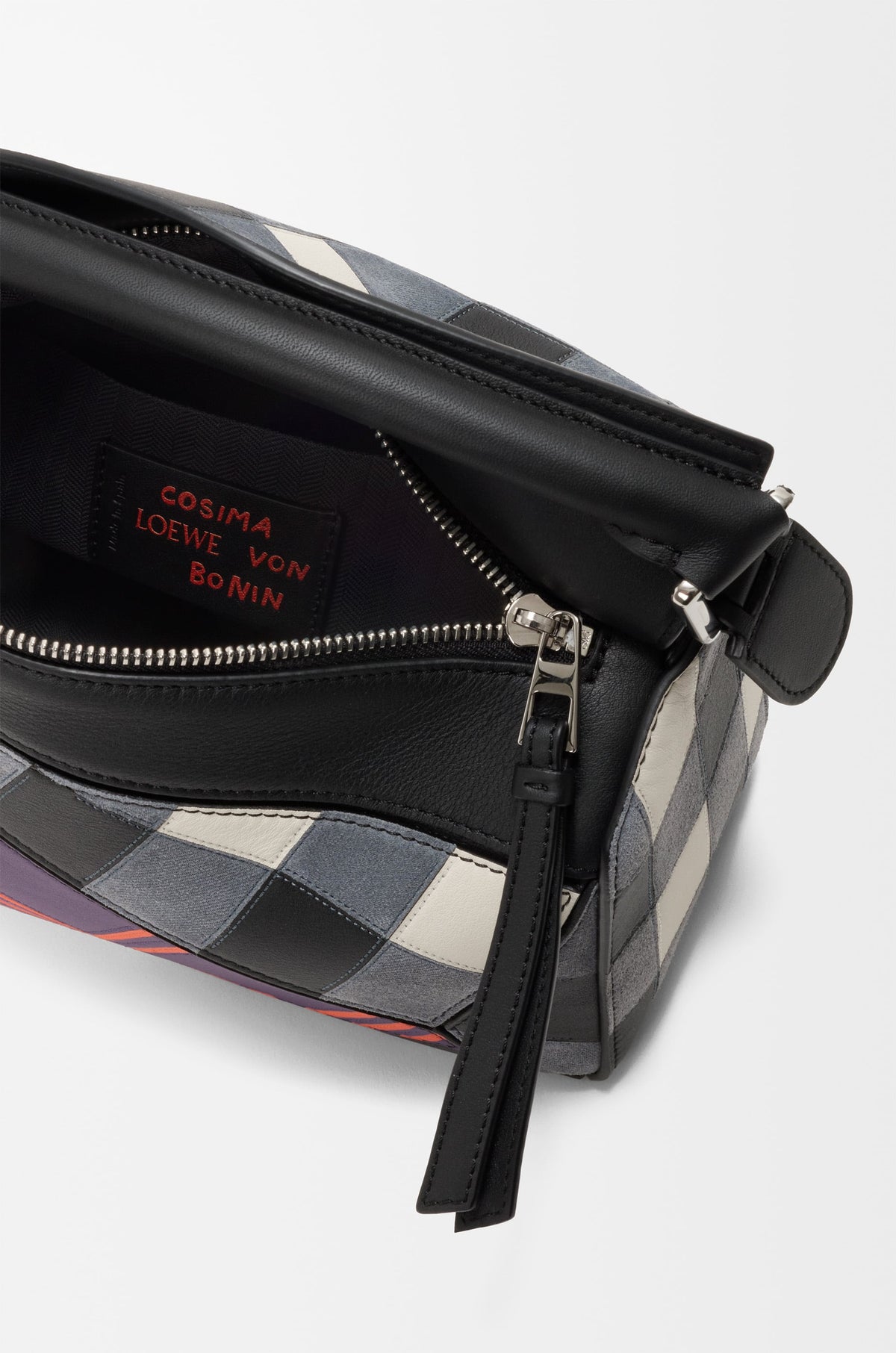 Loewe Small Puzzle bag in check intarsio