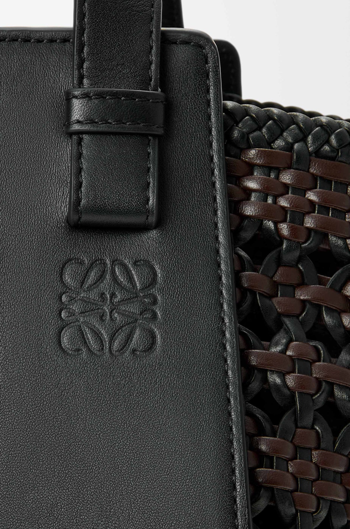 Loewe Compact Hammock bag in smooth calfskin and woven nappa calfskin