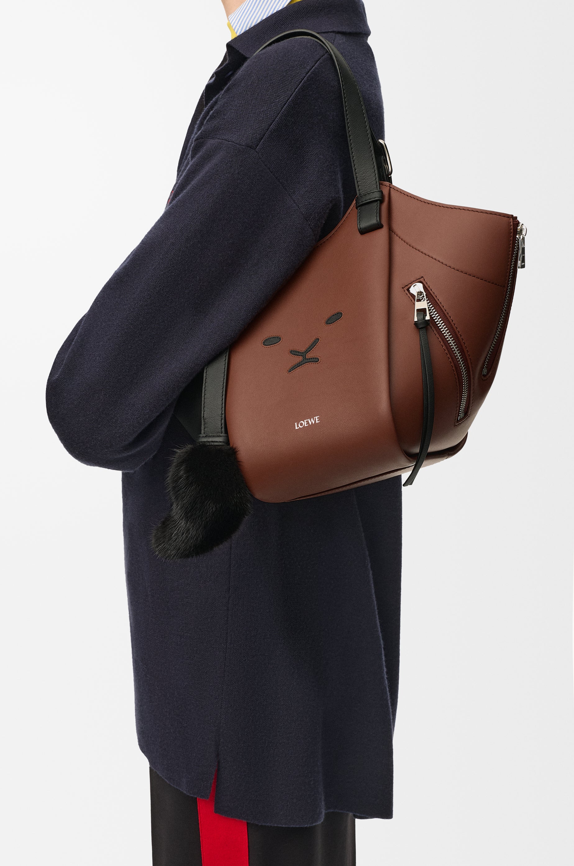 Loewe Lion Intarsio Hammock Flip bag in calfskin