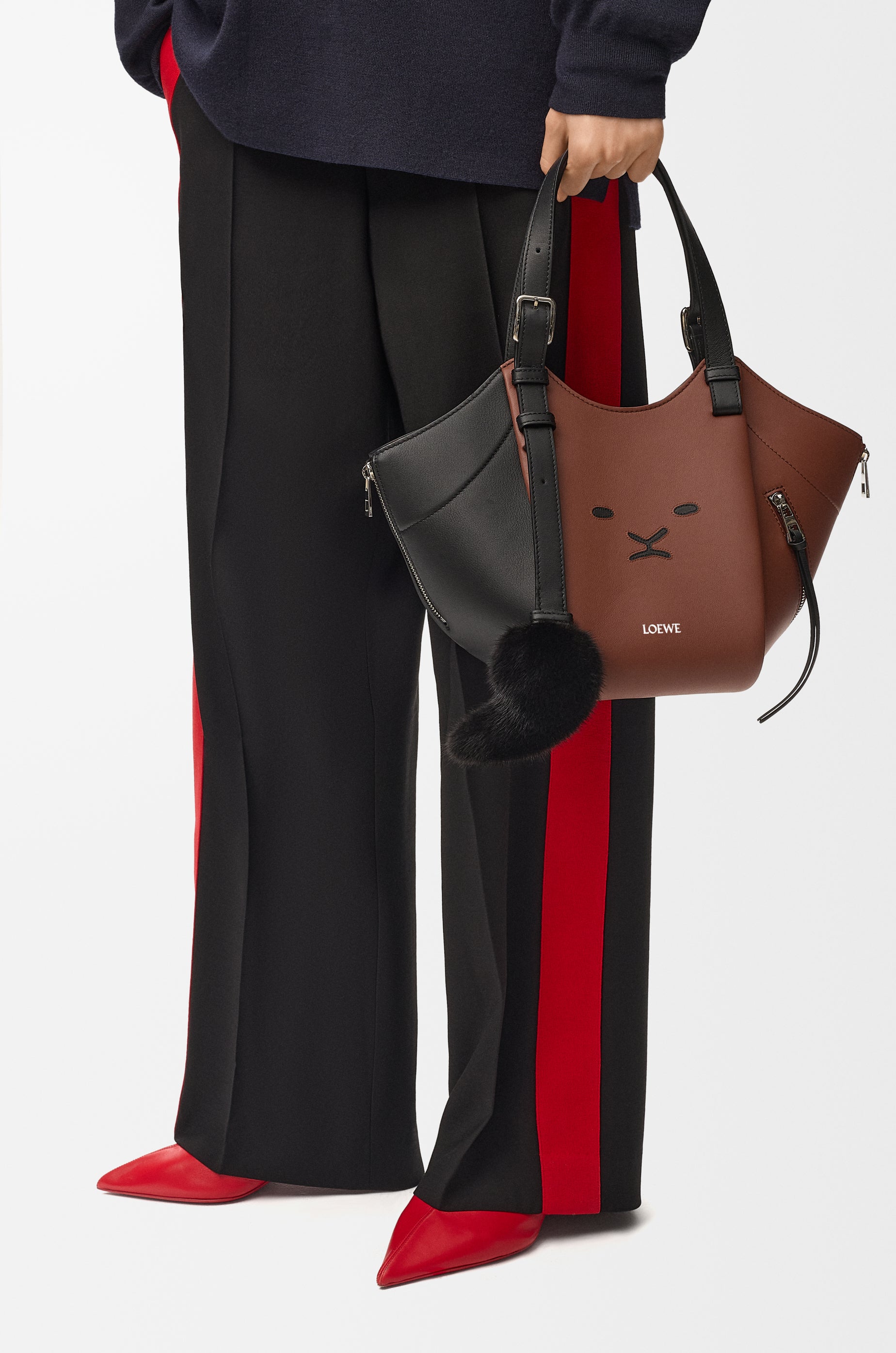 Loewe Lion Intarsio Hammock Flip bag in calfskin