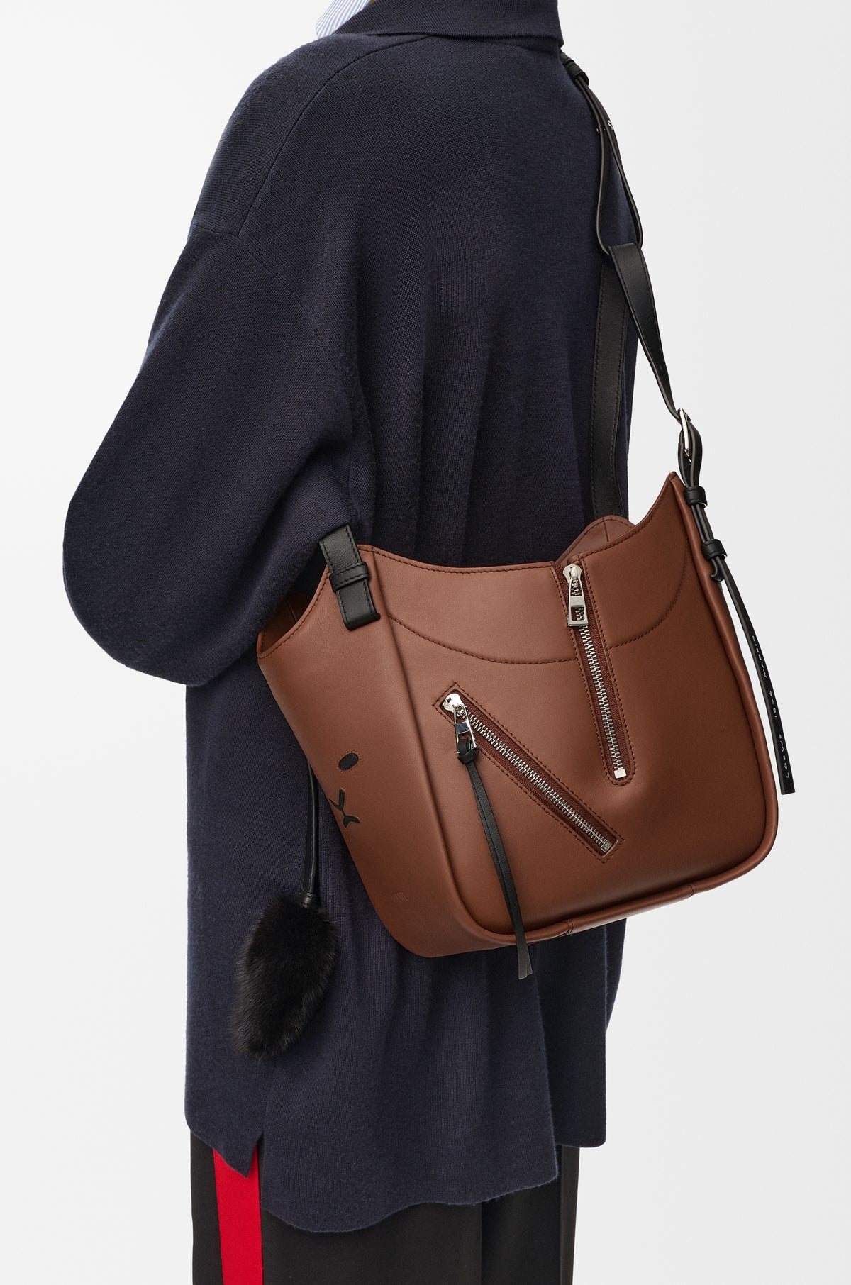 Loewe Lion Intarsio Hammock Flip bag in calfskin